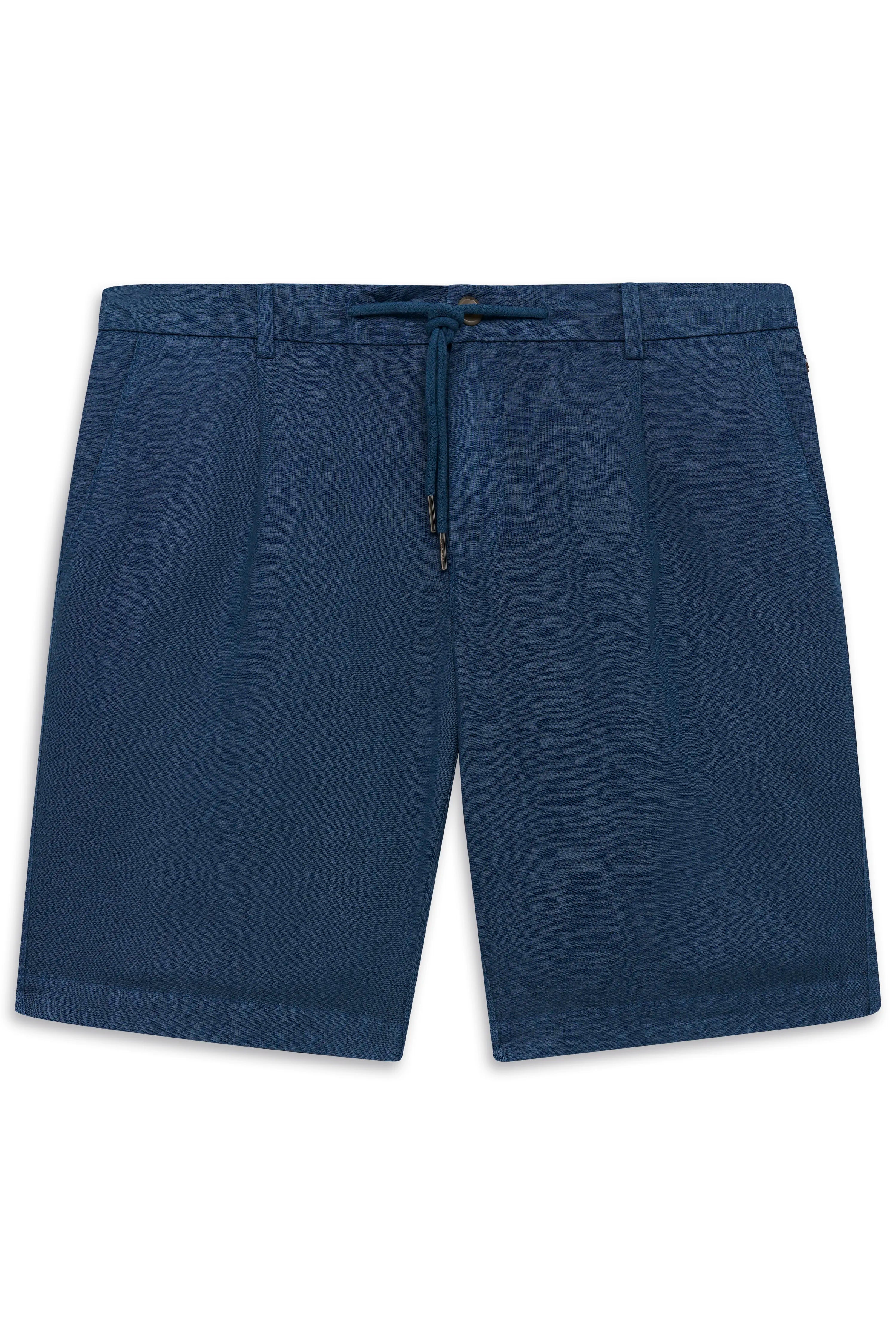 Navy blaue bugatti Shorts mit Kordelzug, legeres Büstenbild, ideal für entspannten Sommerstil.