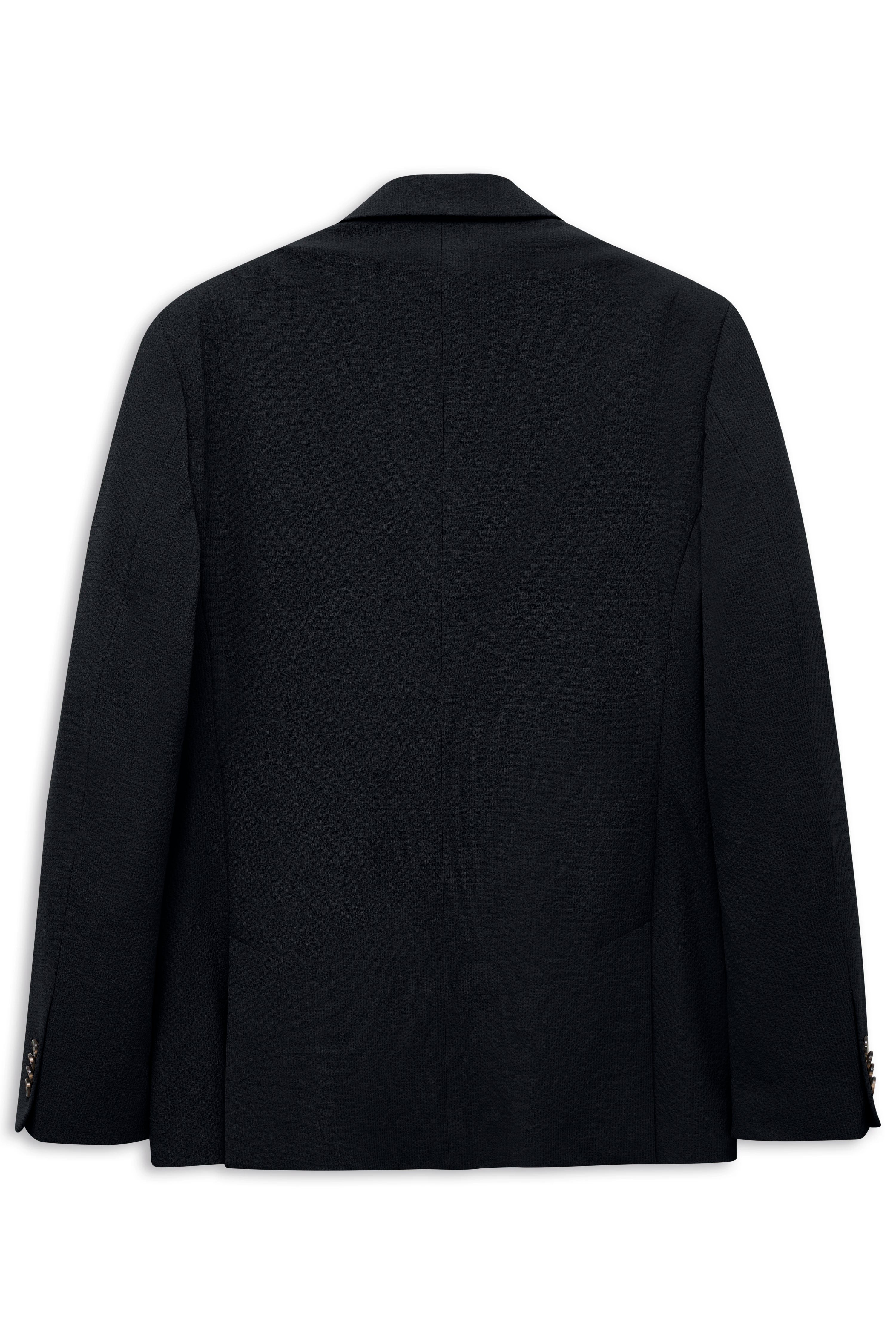 bugatti schwarzes Sakko, Rückansicht, Büstenbild, edler Look, zeitlose Eleganz.