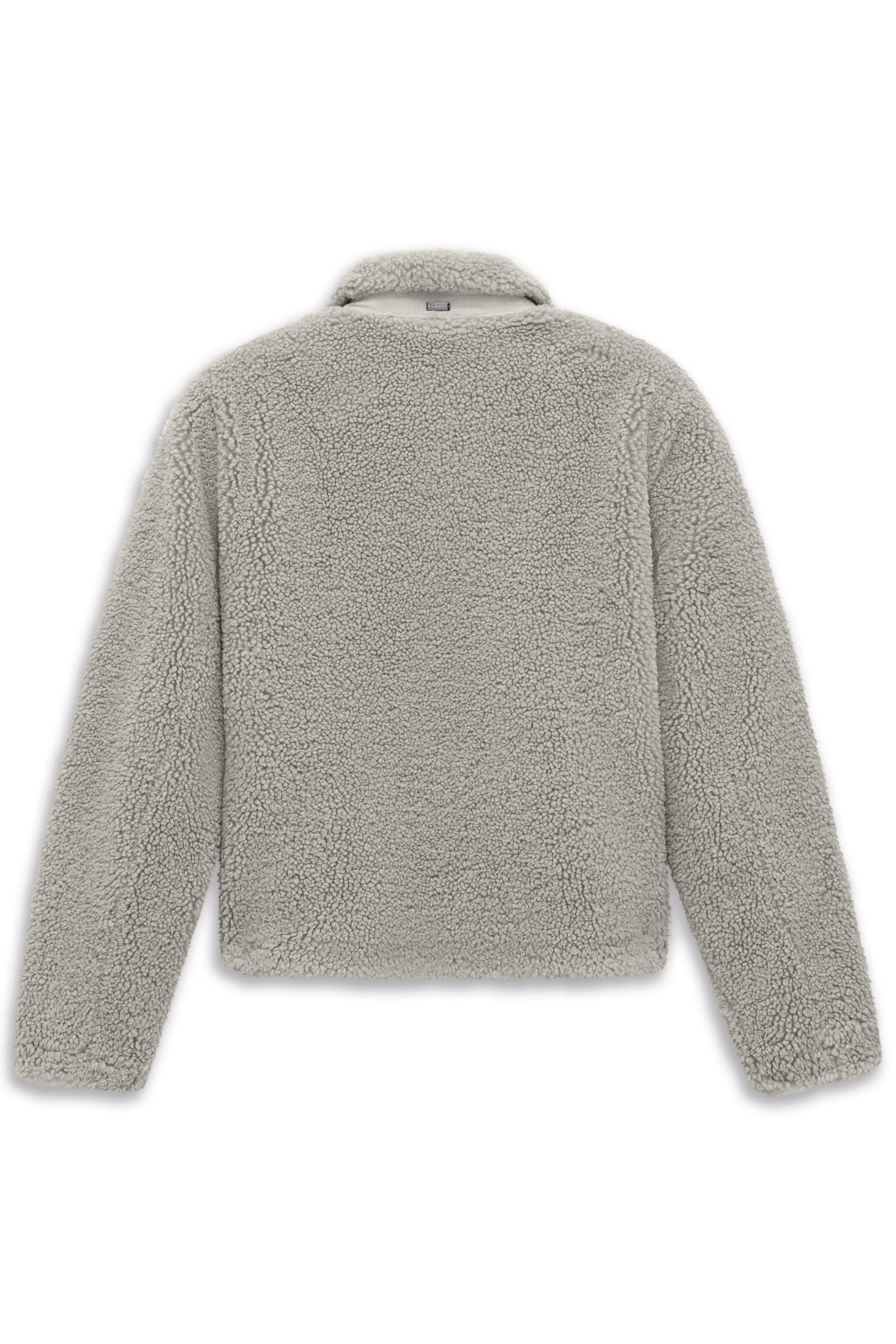 Graue Teddyjacke von bugatti, Büstenbild, stilvoll, gemütlich und zeitlos elegant.