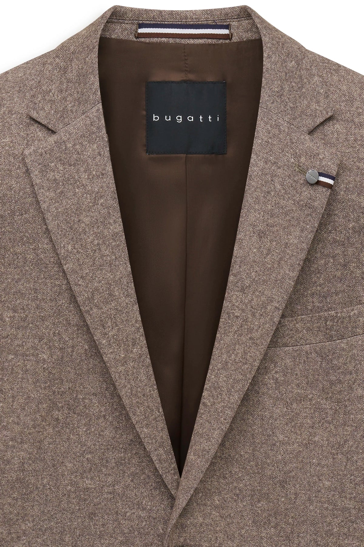 bugatti Sakko in Braun mit feinem Muster, Büstenbild, elegantes Design.