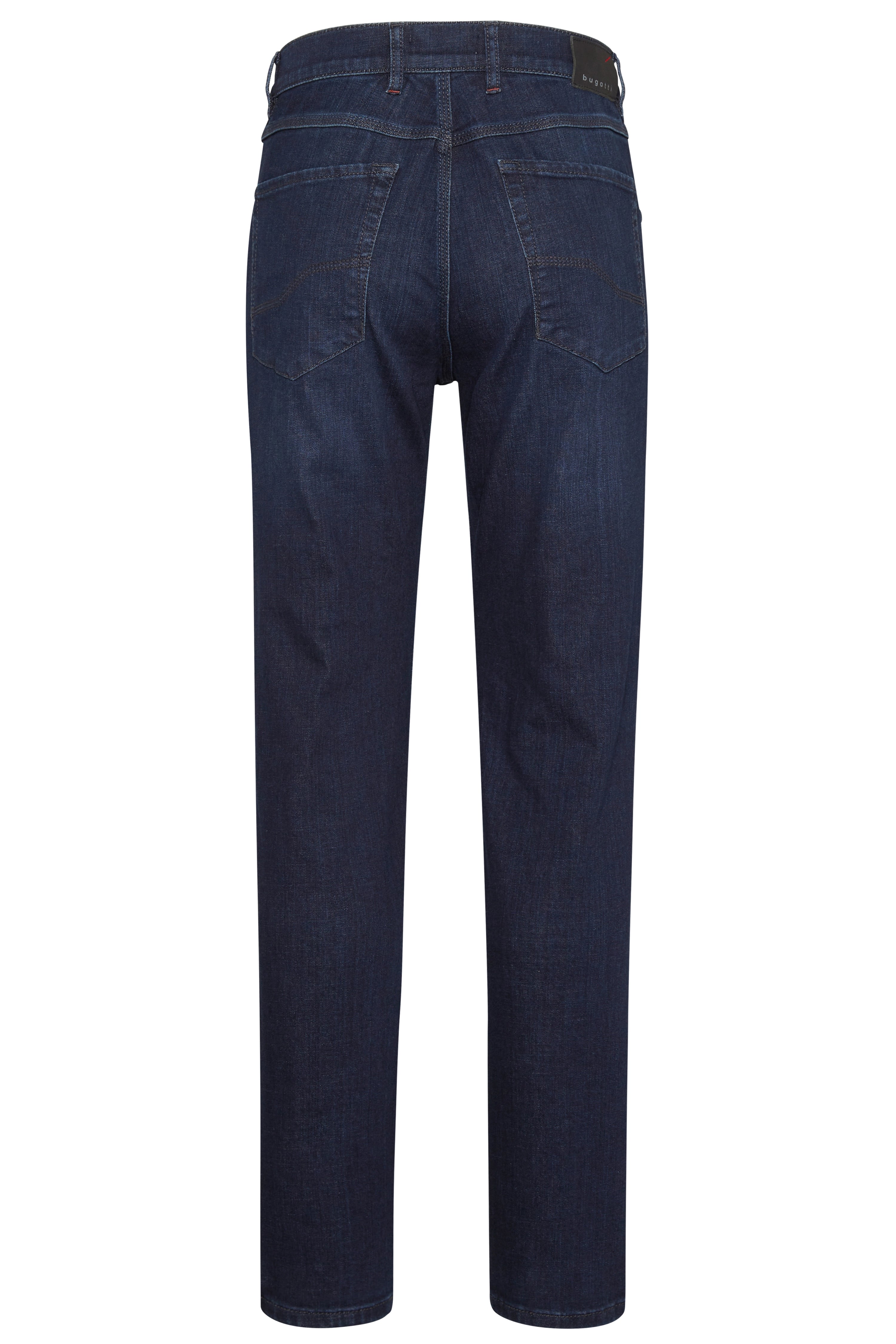 bugatti dunkle Jeans, Rückansicht, legerer Schnitt, klassisches Design.