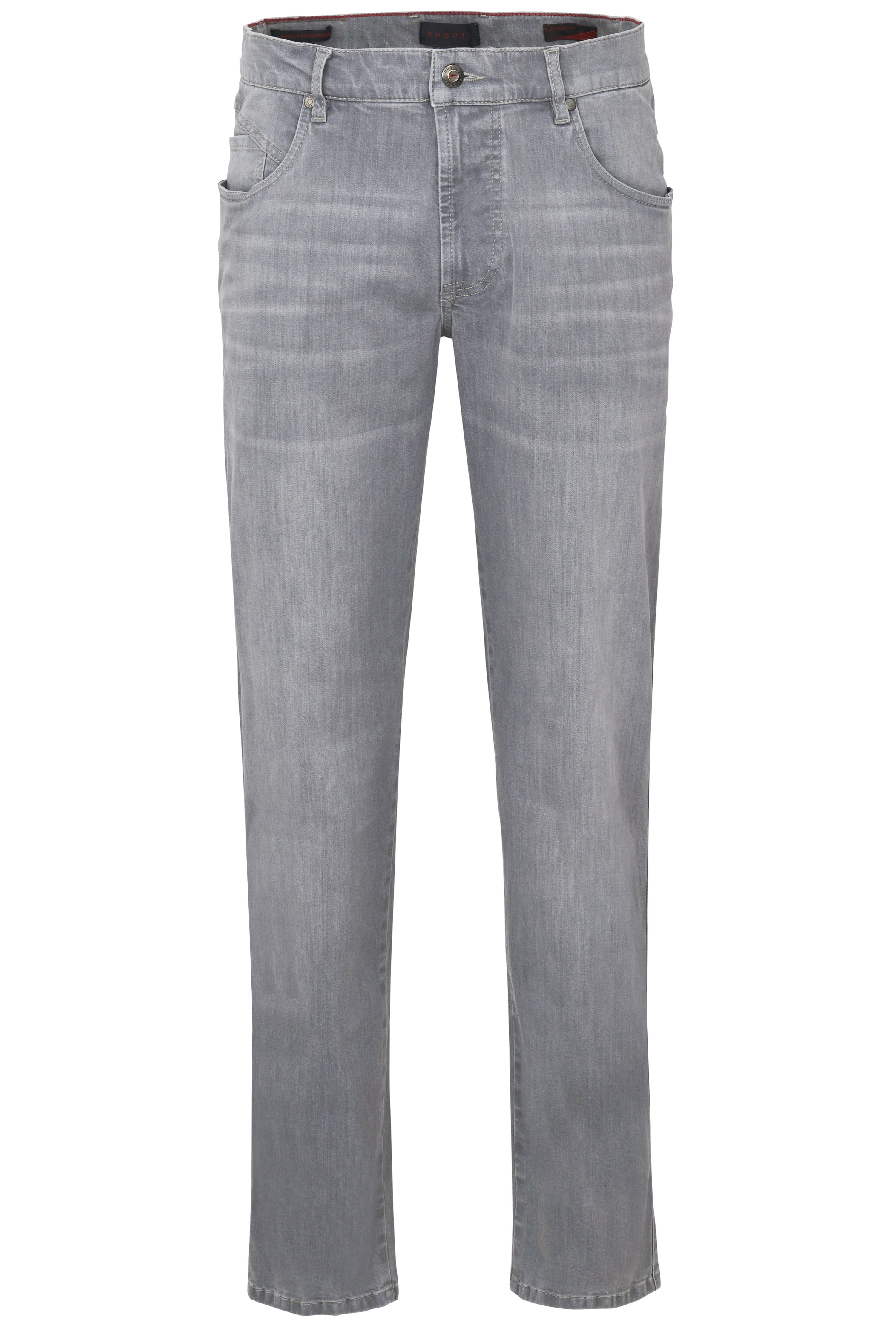 Grijze bugatti jeans, casual buste, klassiek ontwerp.