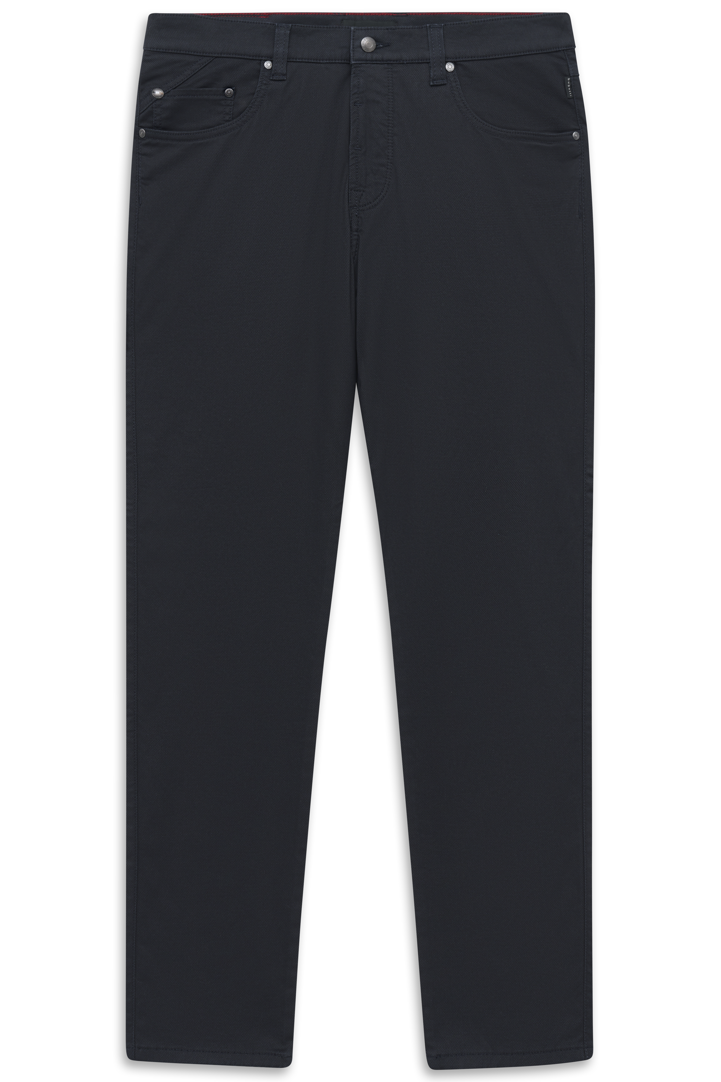 Dunkelblaue bugatti-Hose, legeres Büstenbild, elegant und zeitloses Design.