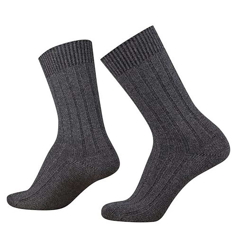 Business socks with comfortable rib knit and high cotton content in dark grey