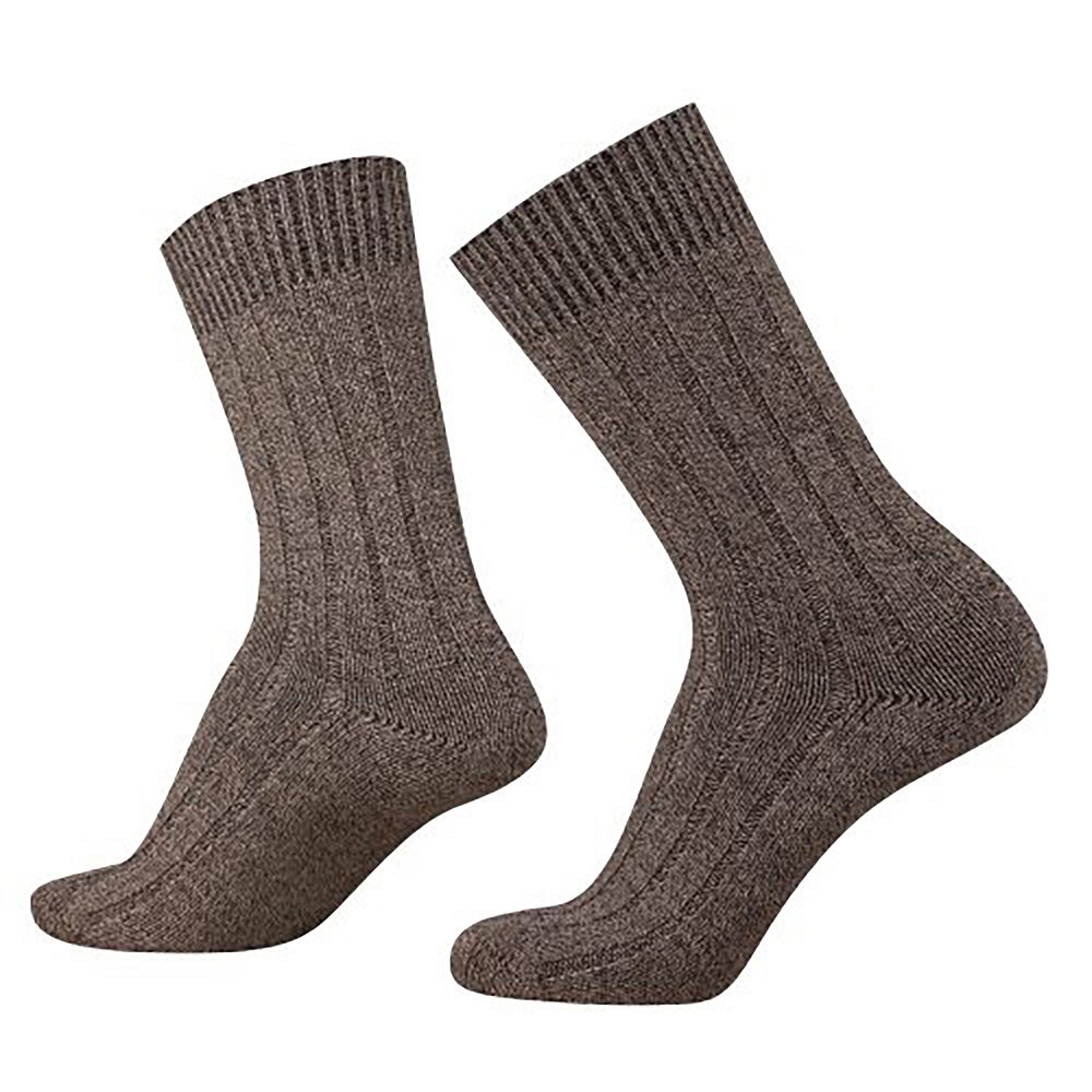 Business socks with comfortable rib knit and high cotton content in beige