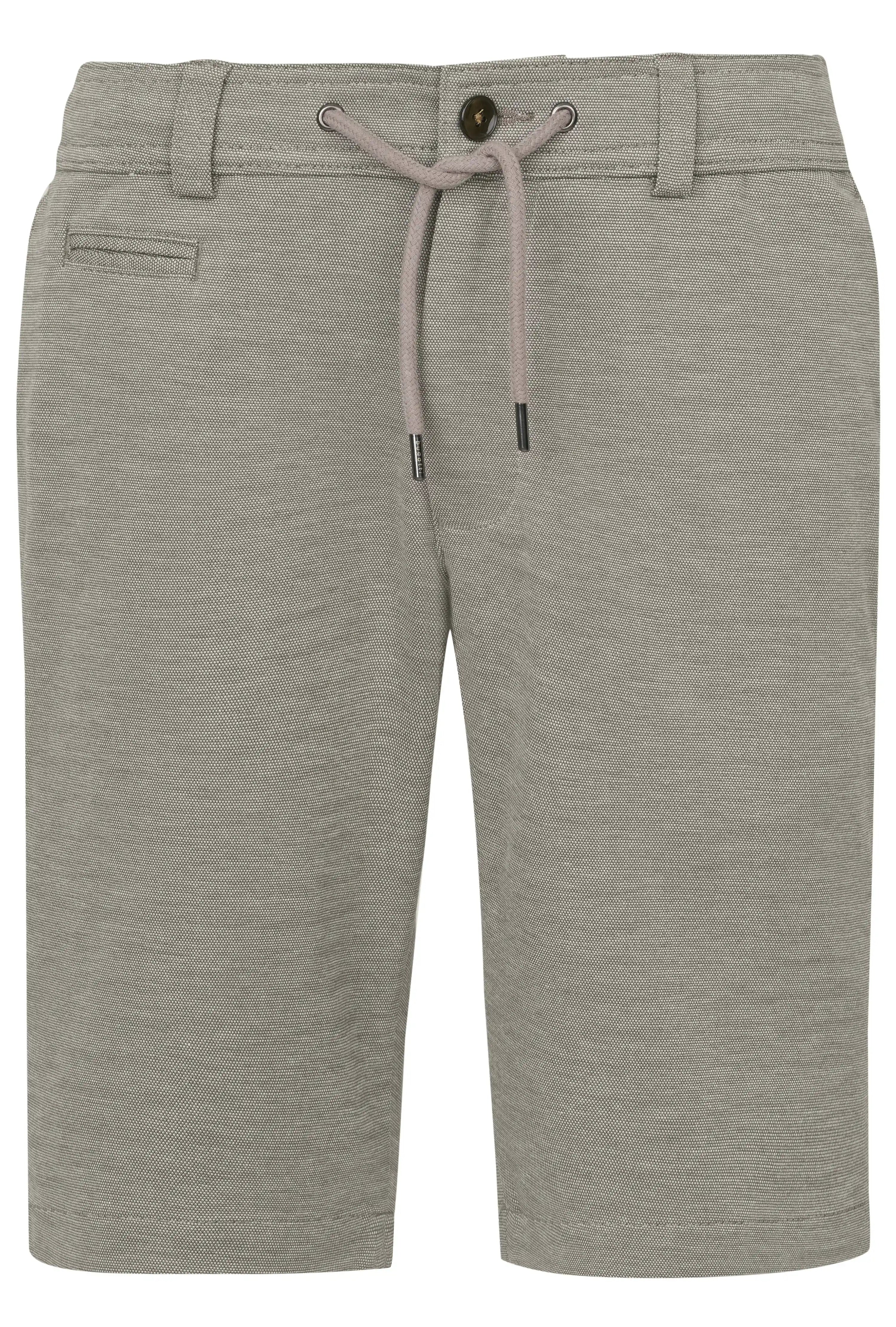Graue Shorts mit Kordelzug, legeres Büstenbild. Eleganz und Stil von bugatti.