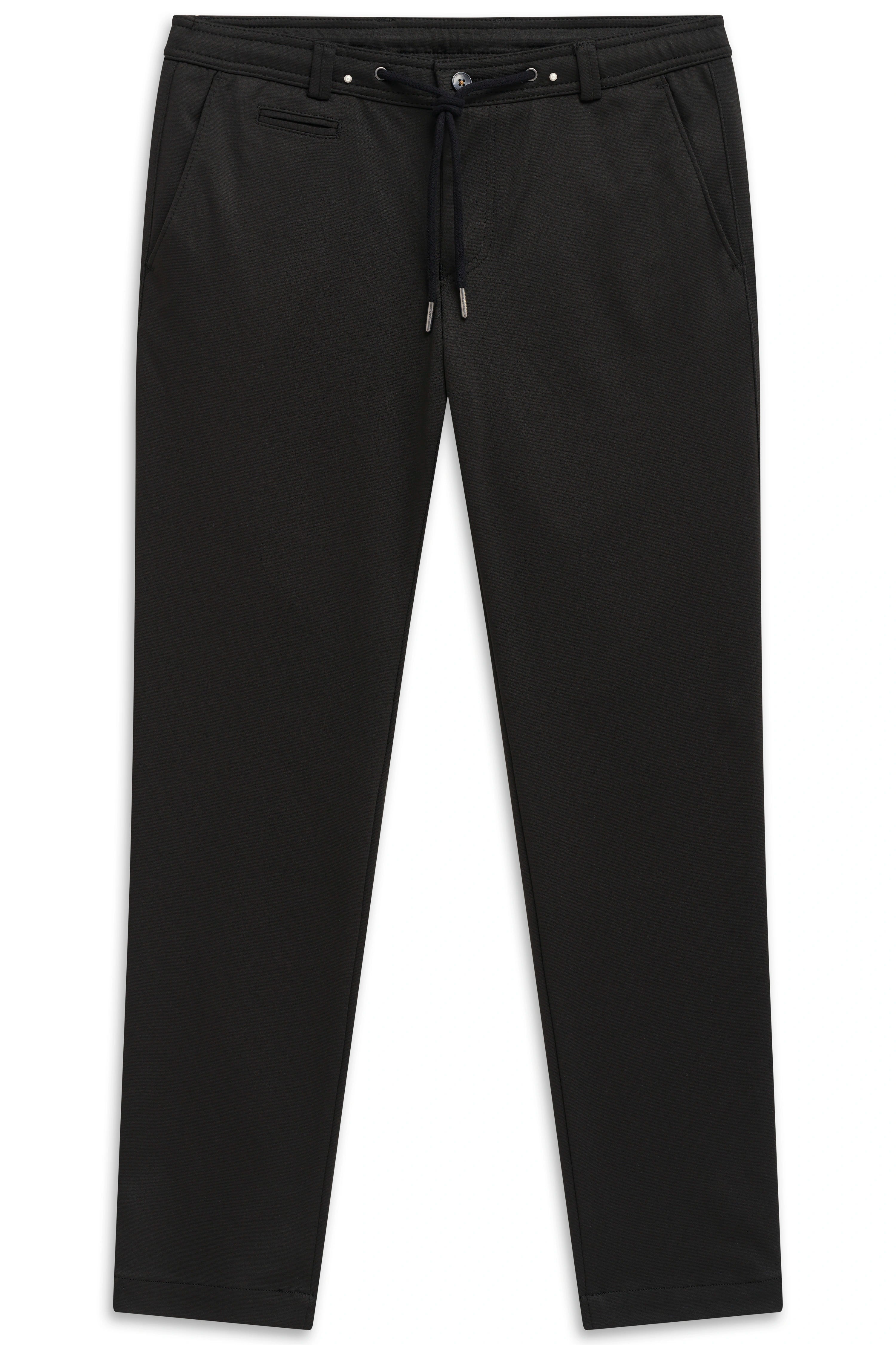 Schwarze bugatti Hose, legerer Stil, Büstenbild. Eleganz und Komfort vereint.
