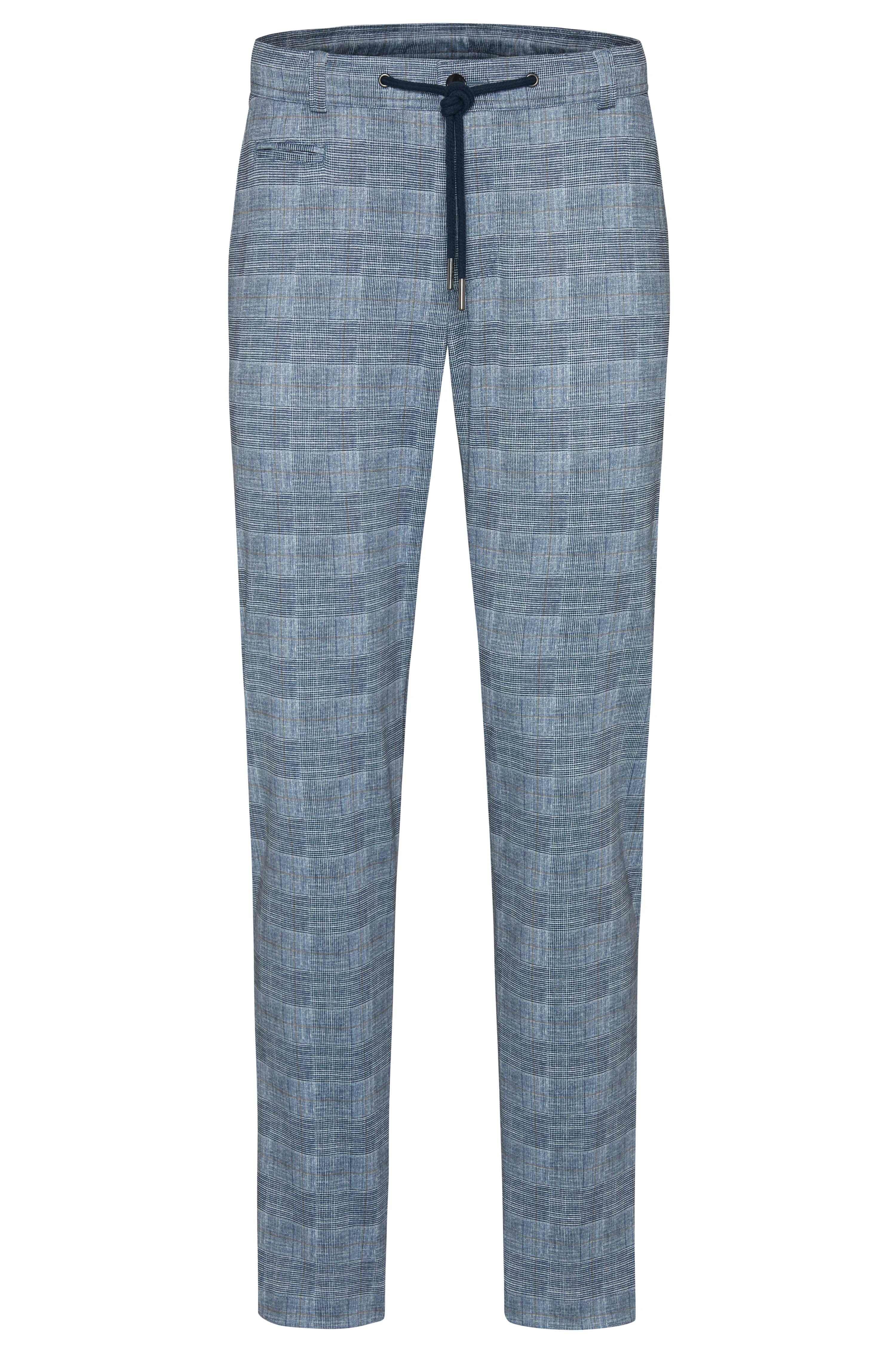 Bugatti geruite broek in blauw, casual stijl. Hoogwaardige materialen en tijdloze elegantie.