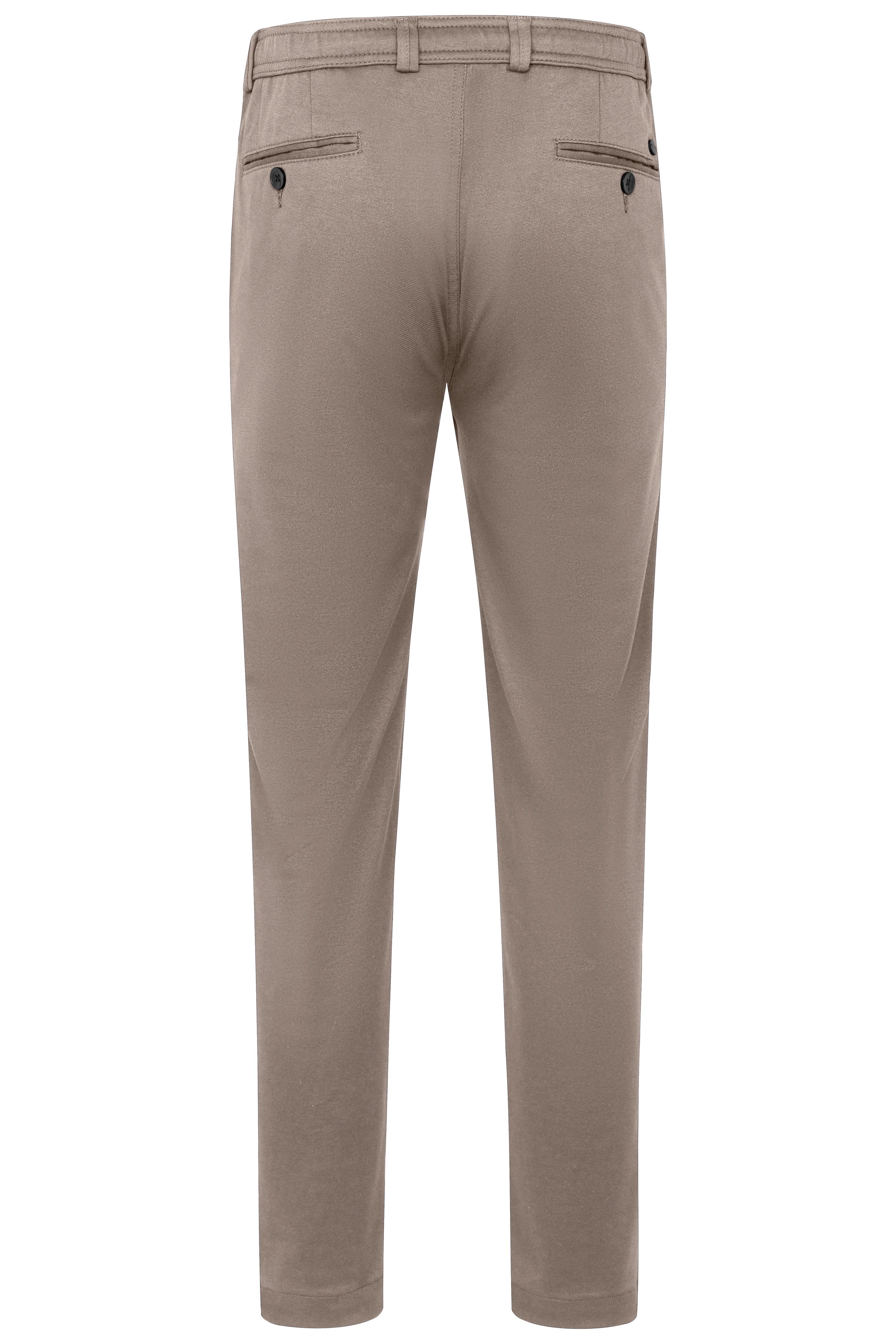 Beige chino van bugatti, achteraanzicht, ontspannen stijl, hoogwaardige afwerking.