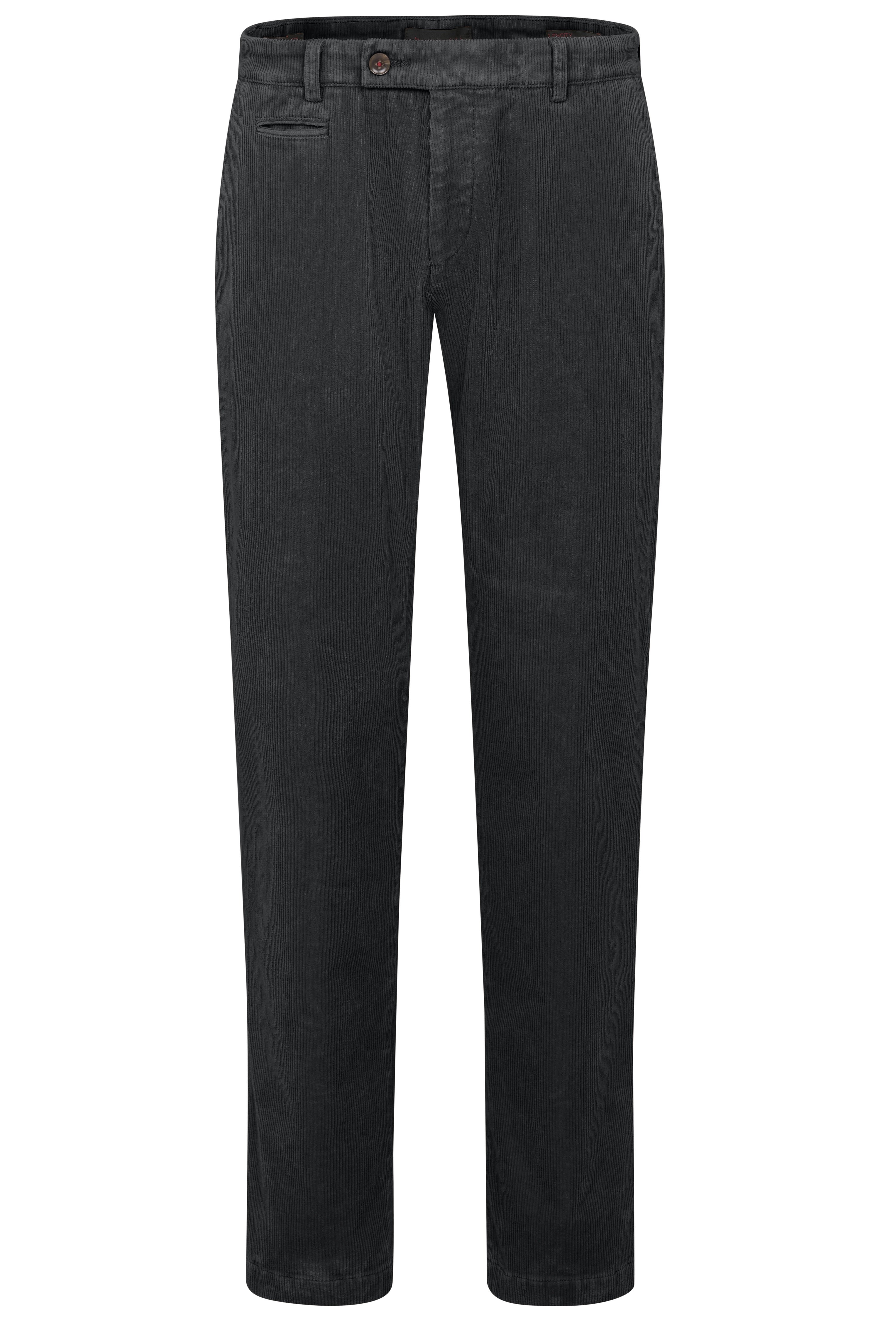 Schwarze bugatti Hose, Büstenbild, elegantes Corddesign.