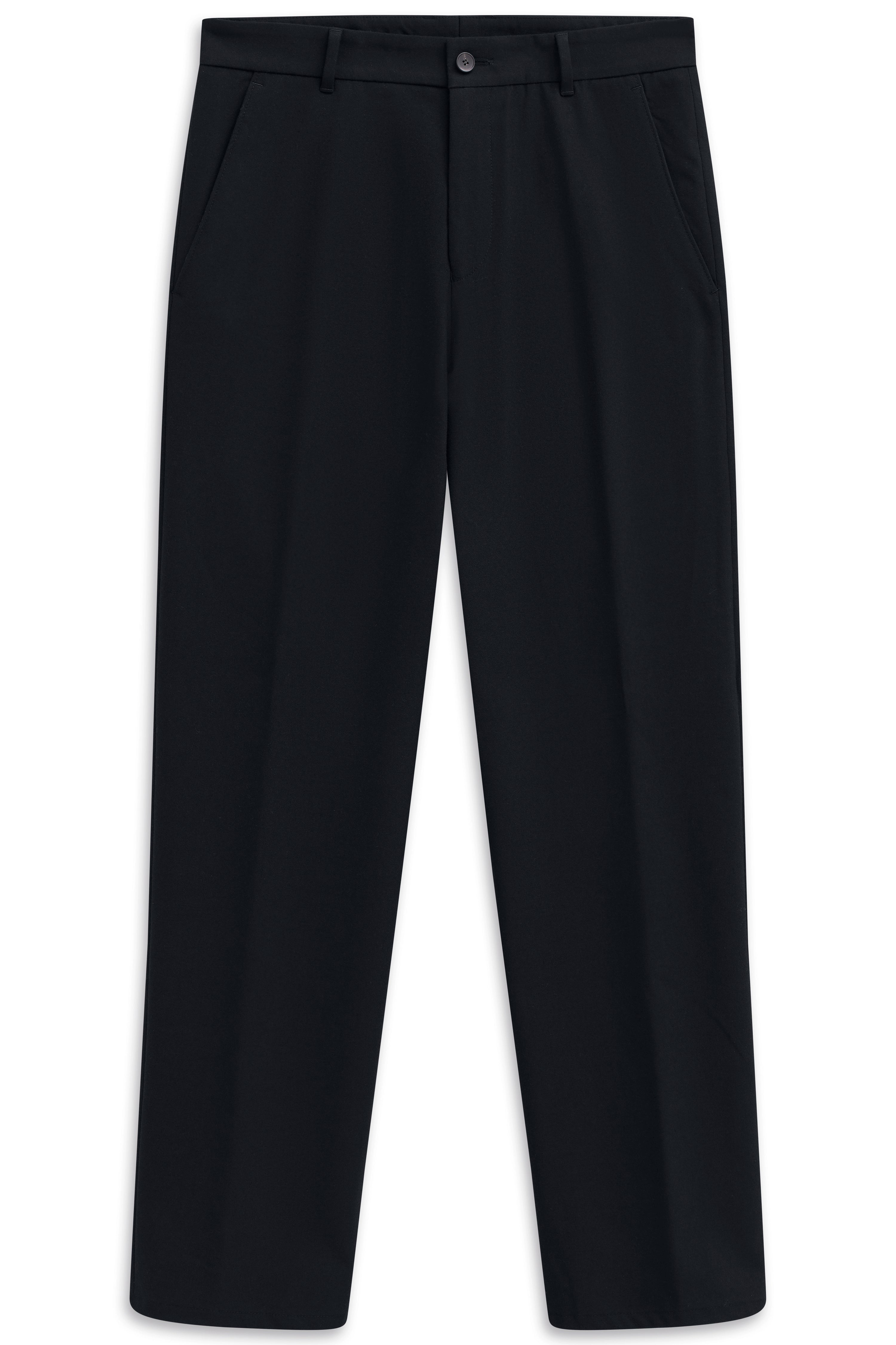Schwarze bugatti Hose, leger, ohne Muster, Produktbild.