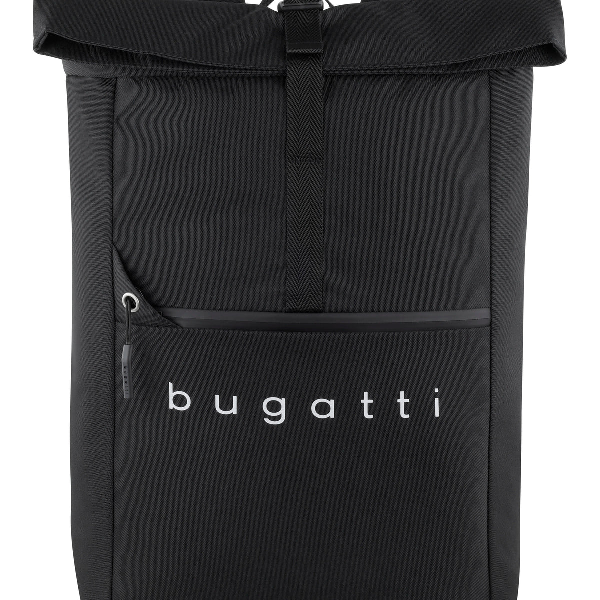 Rolltop backpack with flexible volume in black