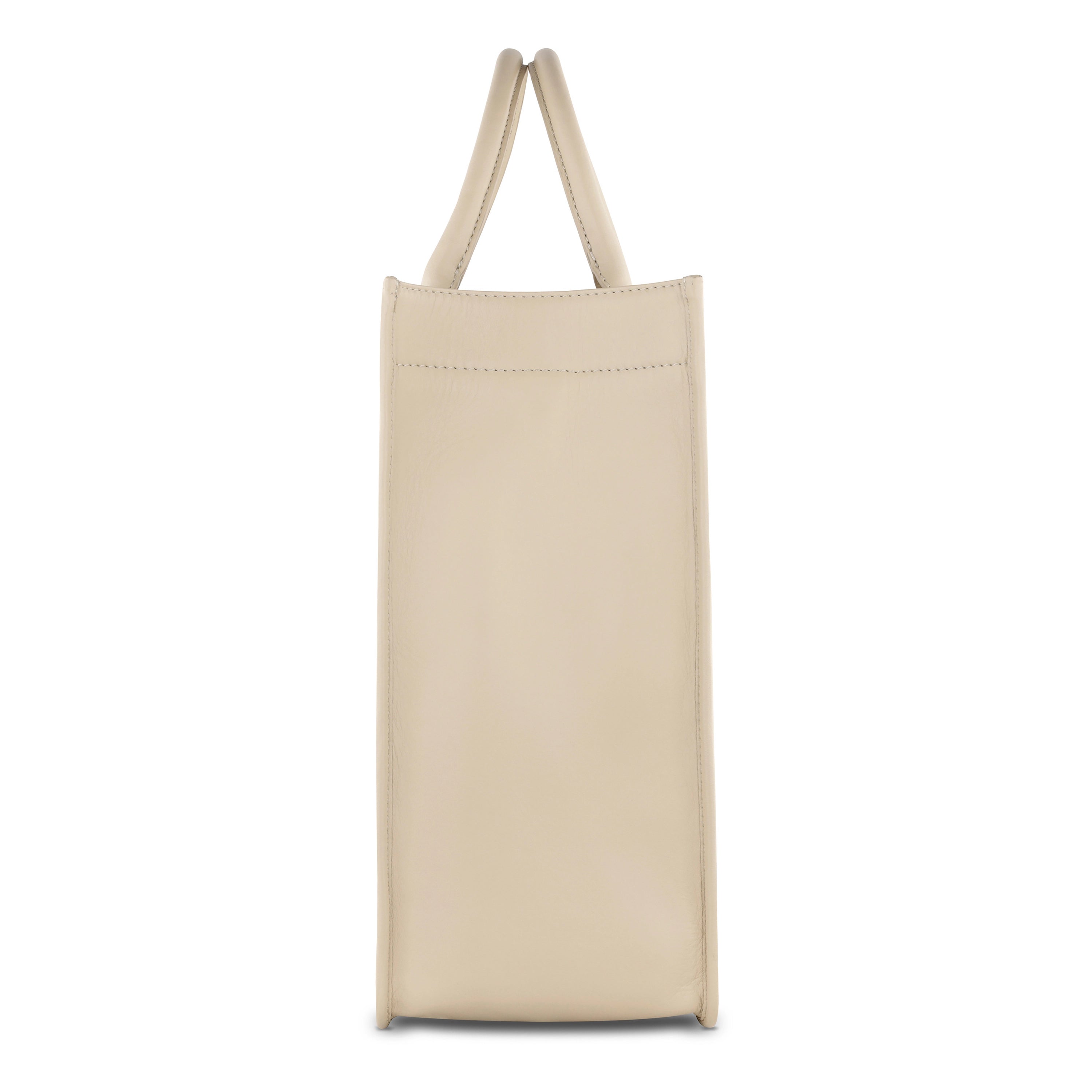 Beige bugatti Ledertasche, Seitenansicht, minimalistisches Design.