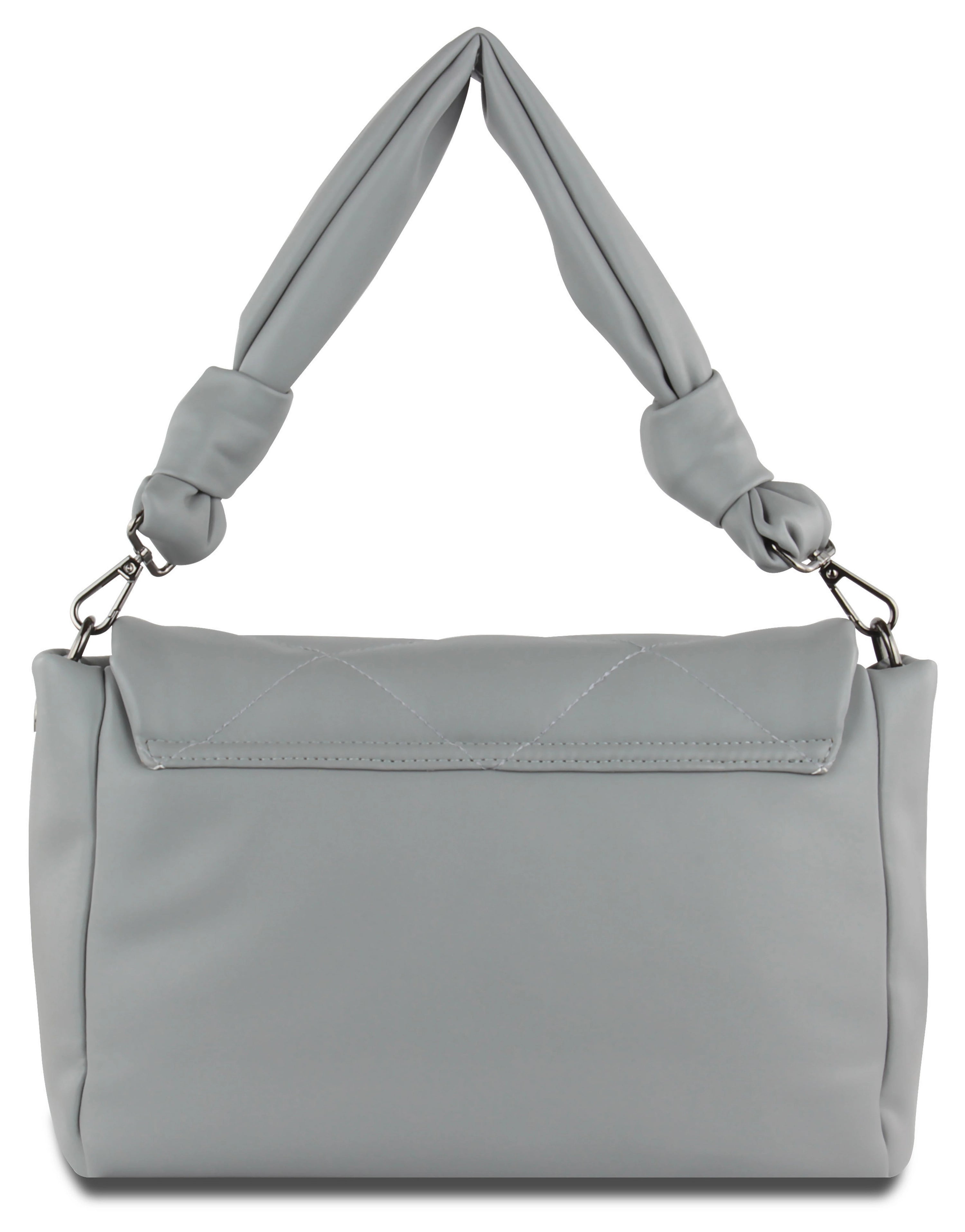 Graue bugatti Tasche aus hochwertigem Material mit Knotenriemen.
