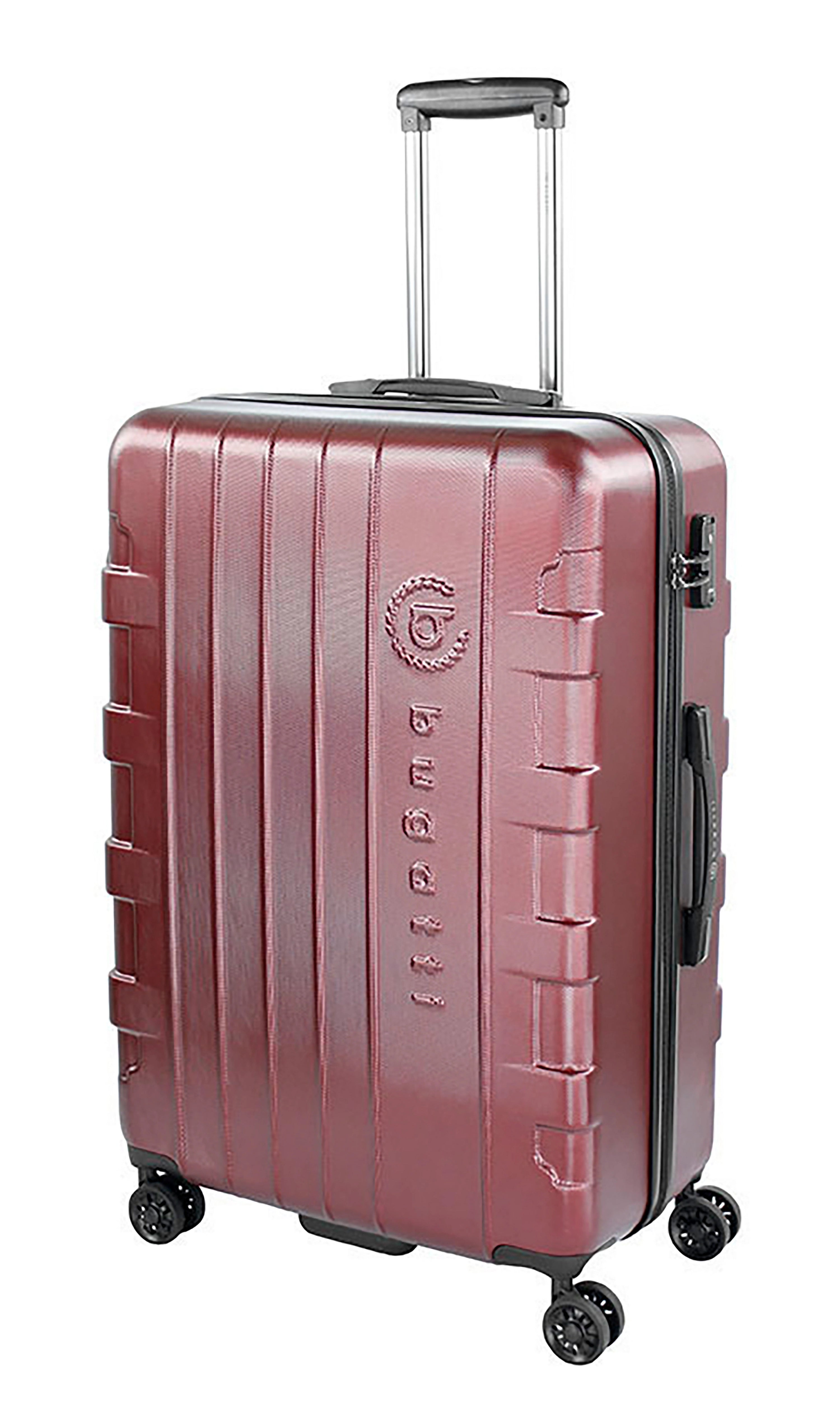 bugatti Koffer in Rot, Hartschale mit Griff und Rollen, elegantes Design.