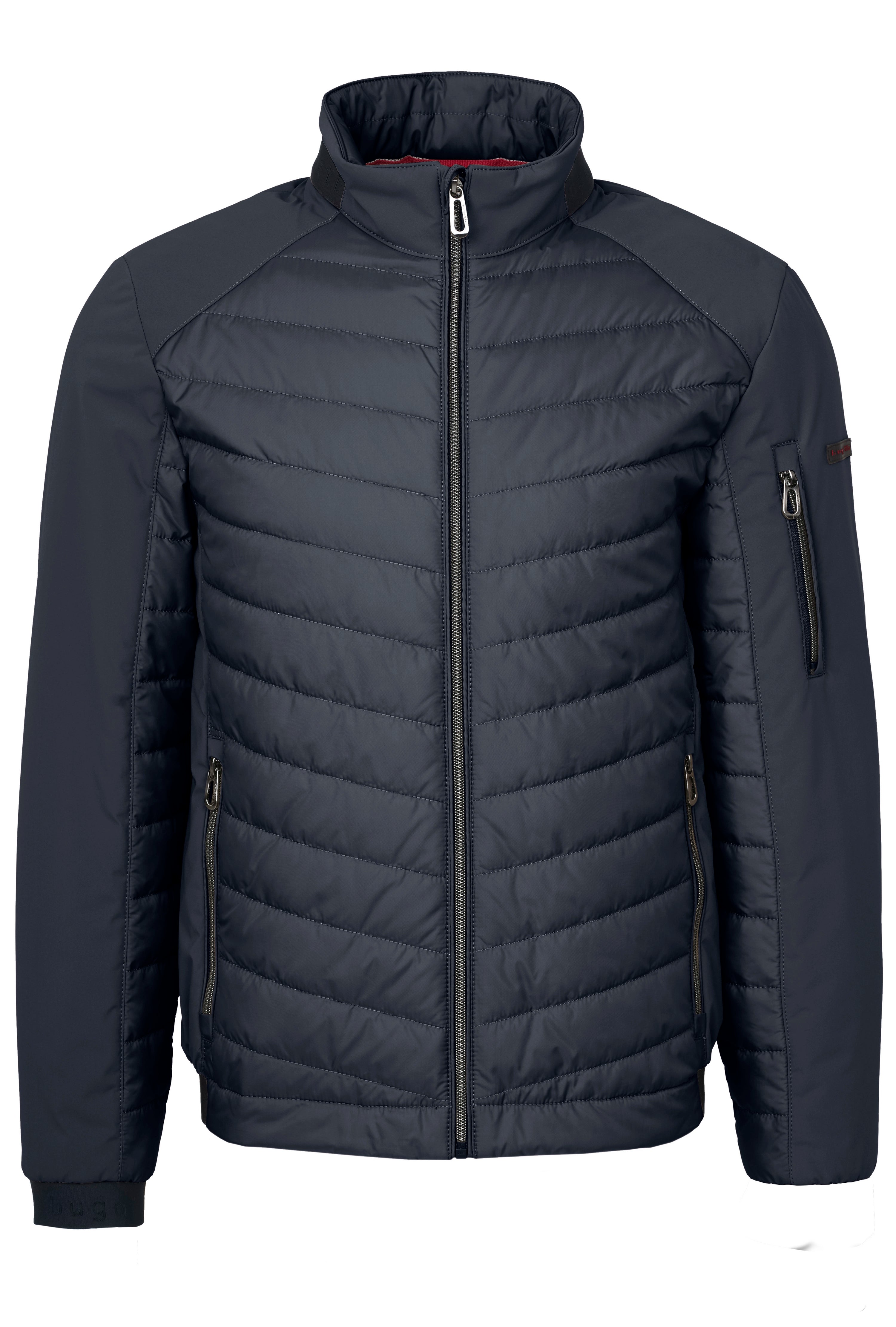 Steppjacke in Dunkelblau, Büstenbild, stilvoll und zeitlos von bugatti.