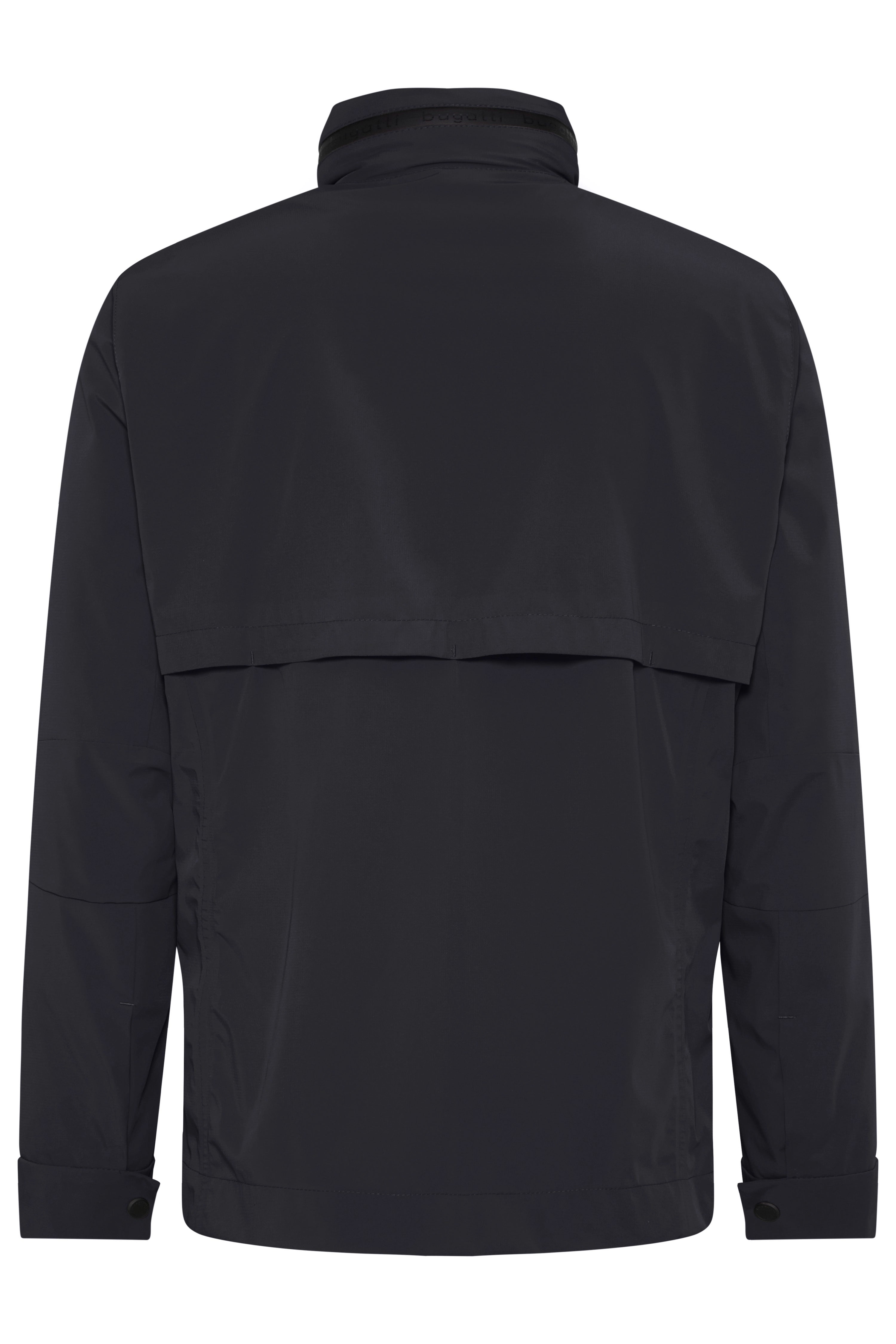 Donkerblauwe bugatti jas, achterkant, casual design, hoogwaardige afwerking.