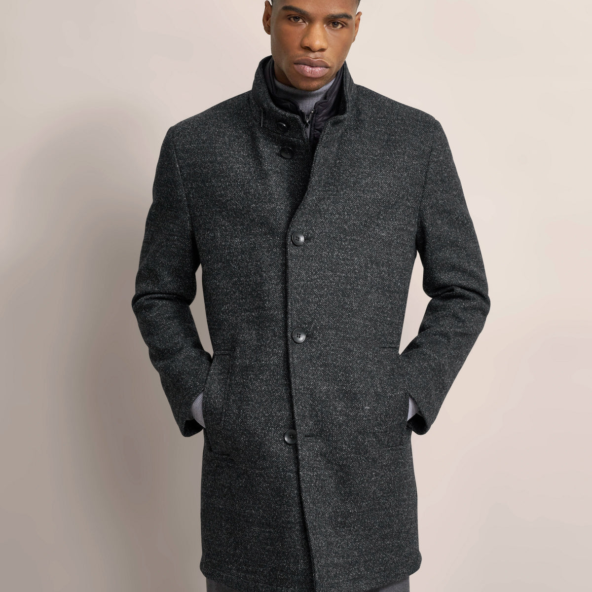 Coat with stretch function in black | Bugatti