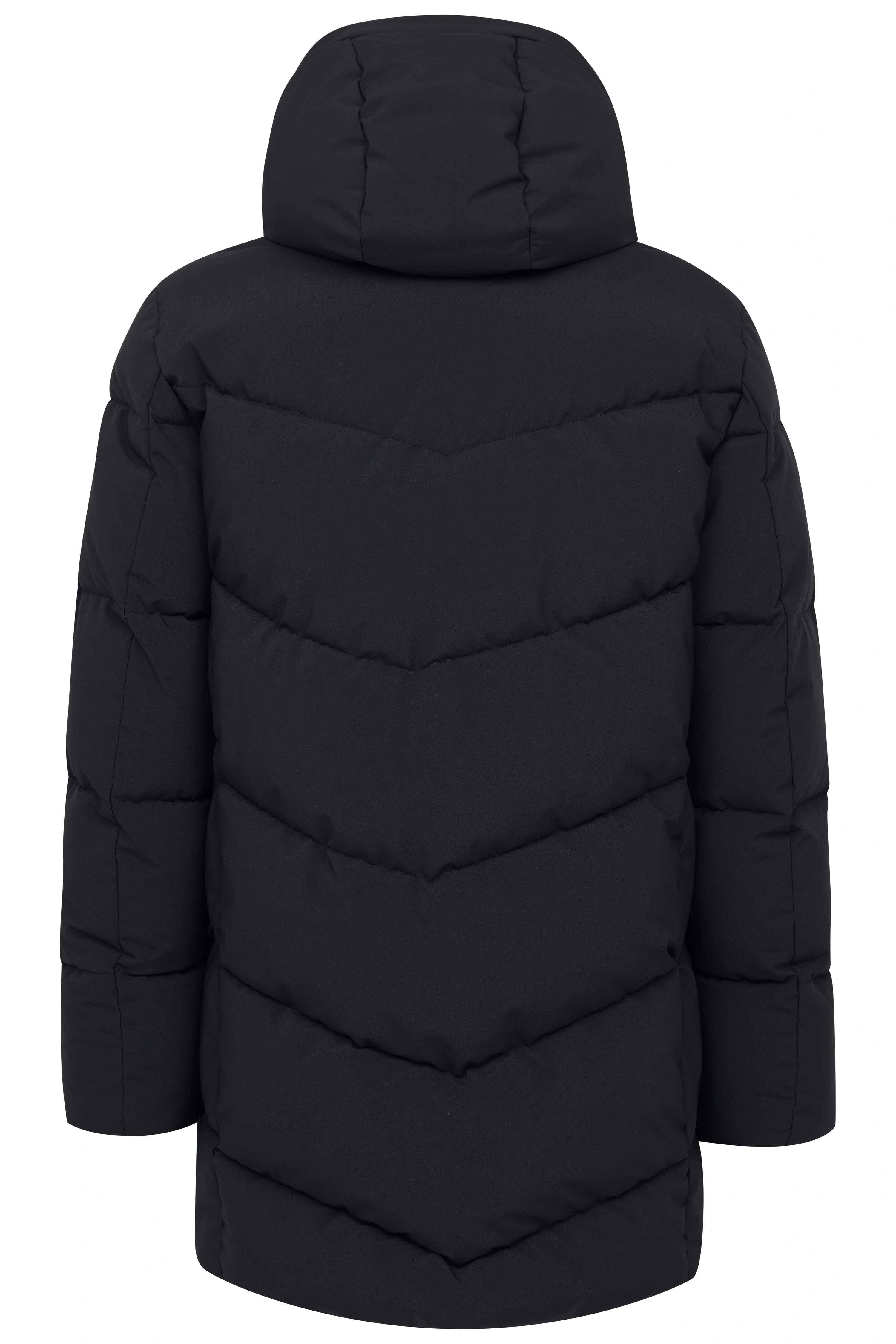Schwarze bugatti Daunenjacke mit Kapuze, Reißverschluss