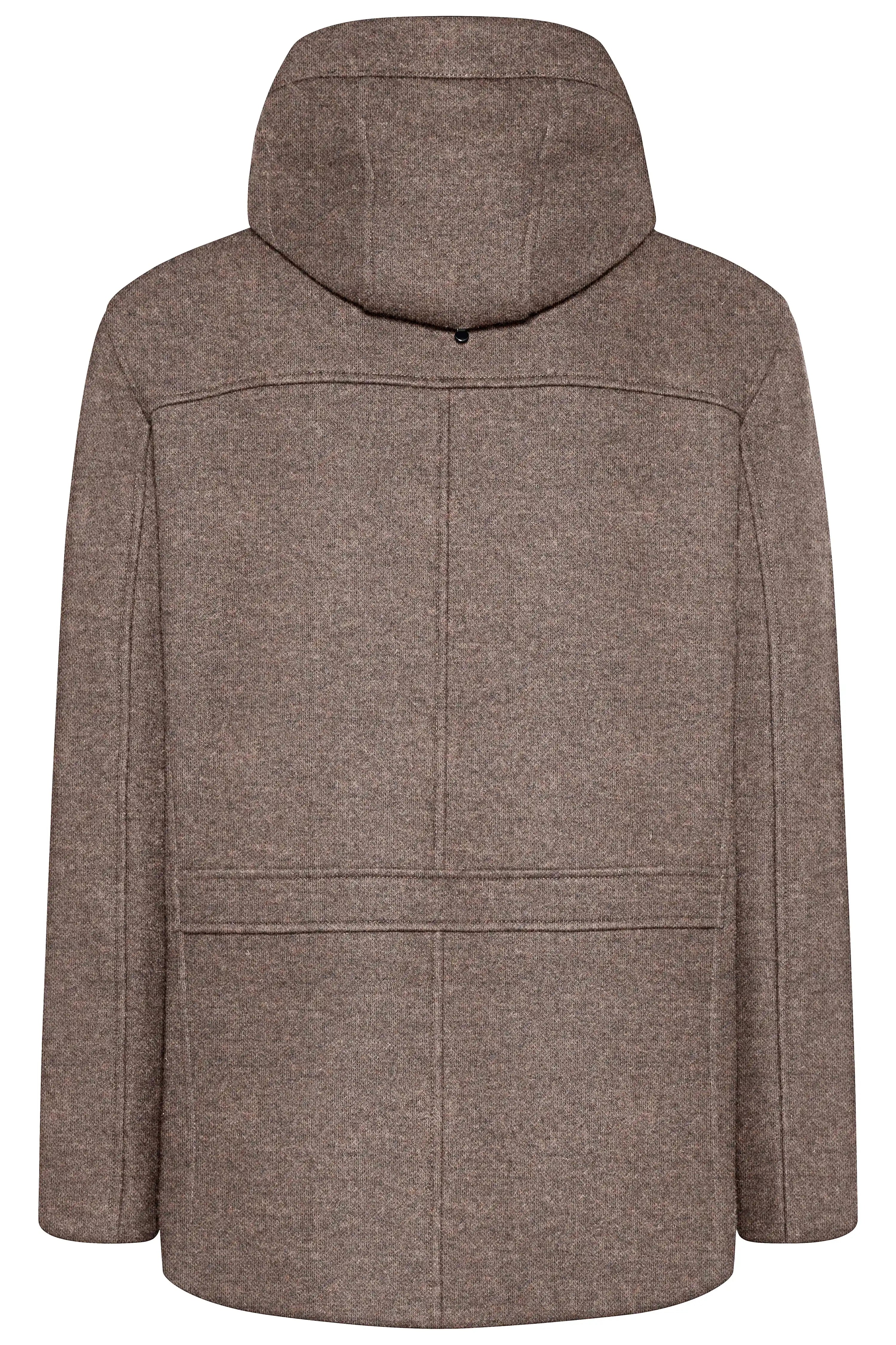 Braune bugatti Jacke mit Kapuze, Rückansicht, leger, hochwertige Materialien, zeitlose Eleganz.