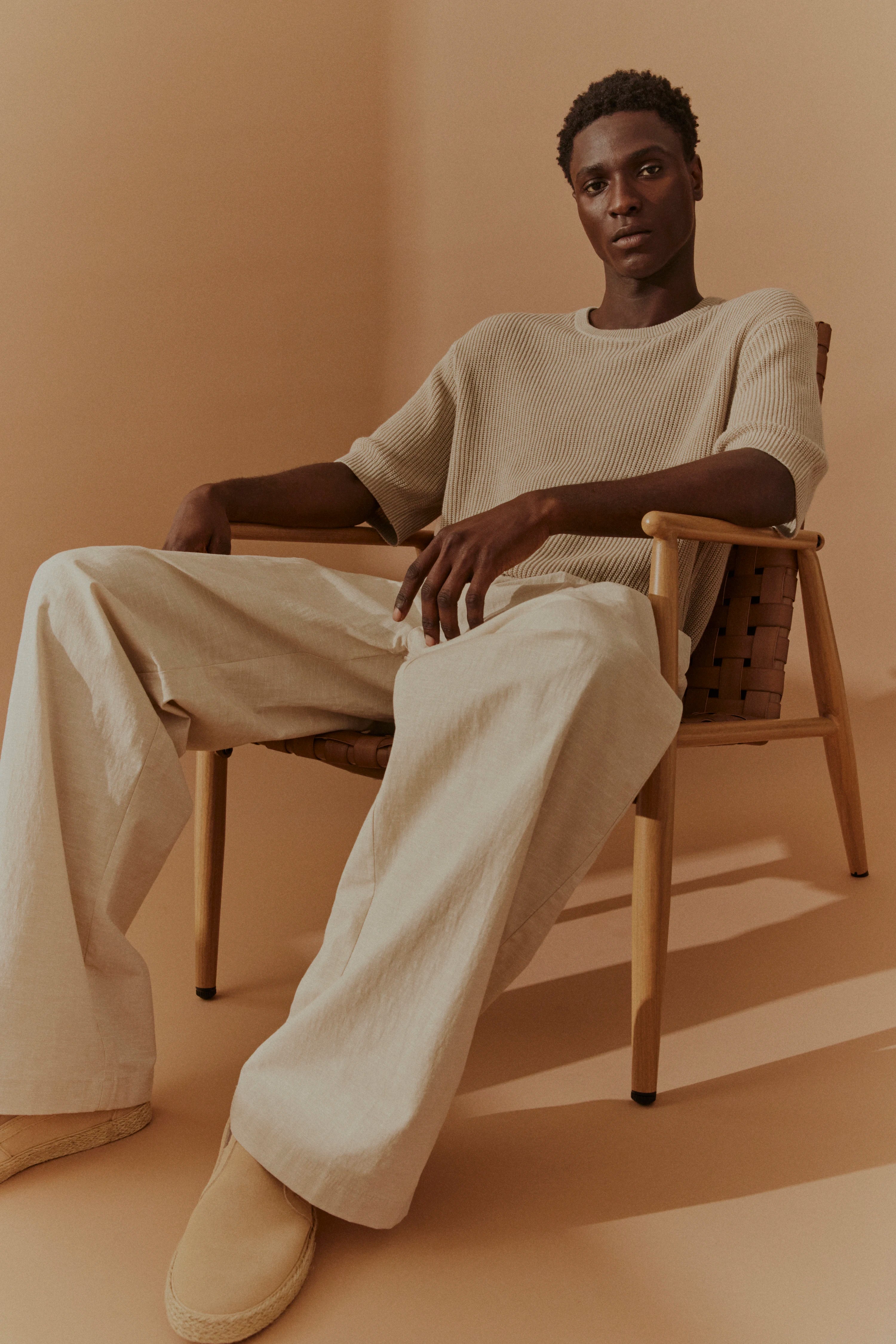 Strickshirt in markanter Strukturstrick-Optik in beige