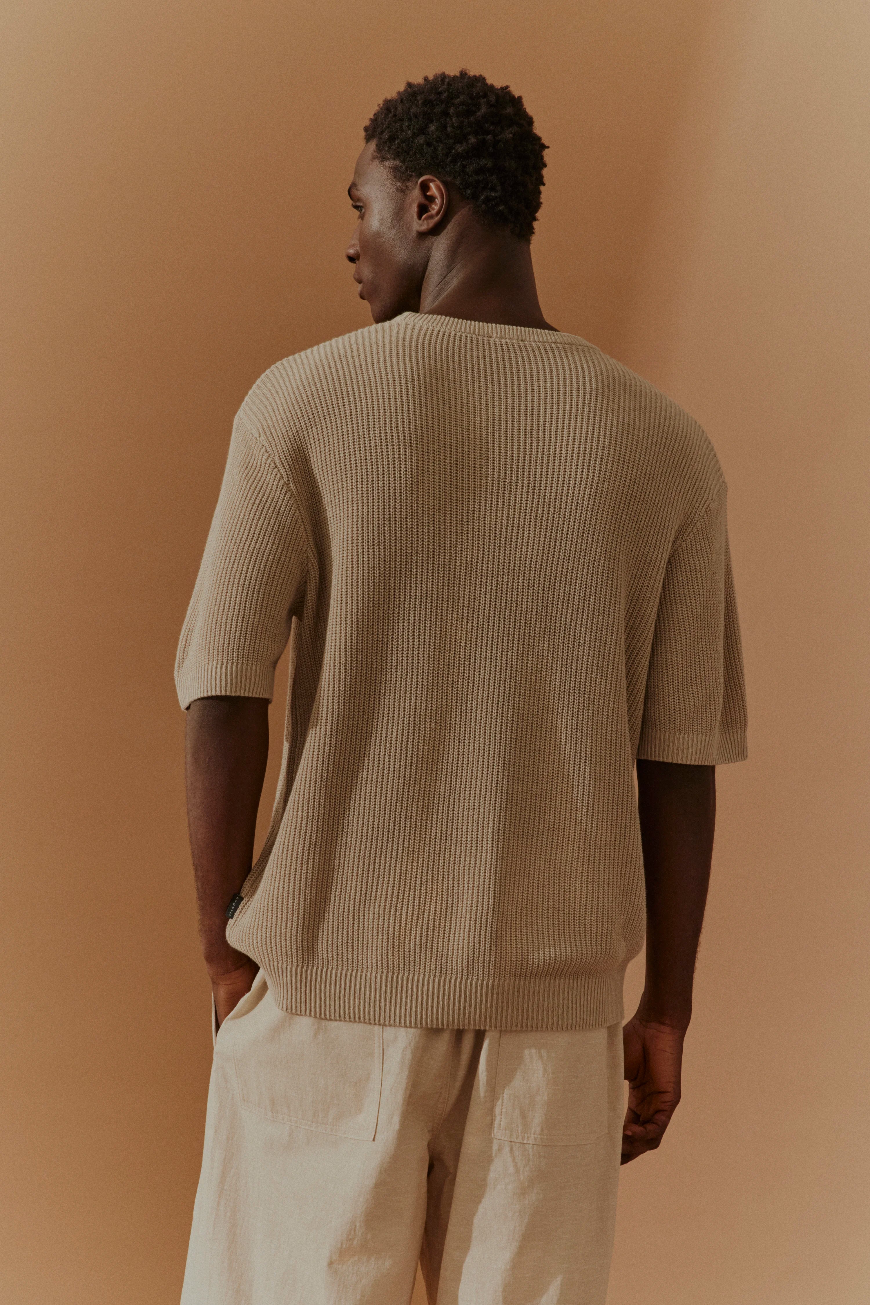 Strickshirt in markanter Strukturstrick-Optik in beige