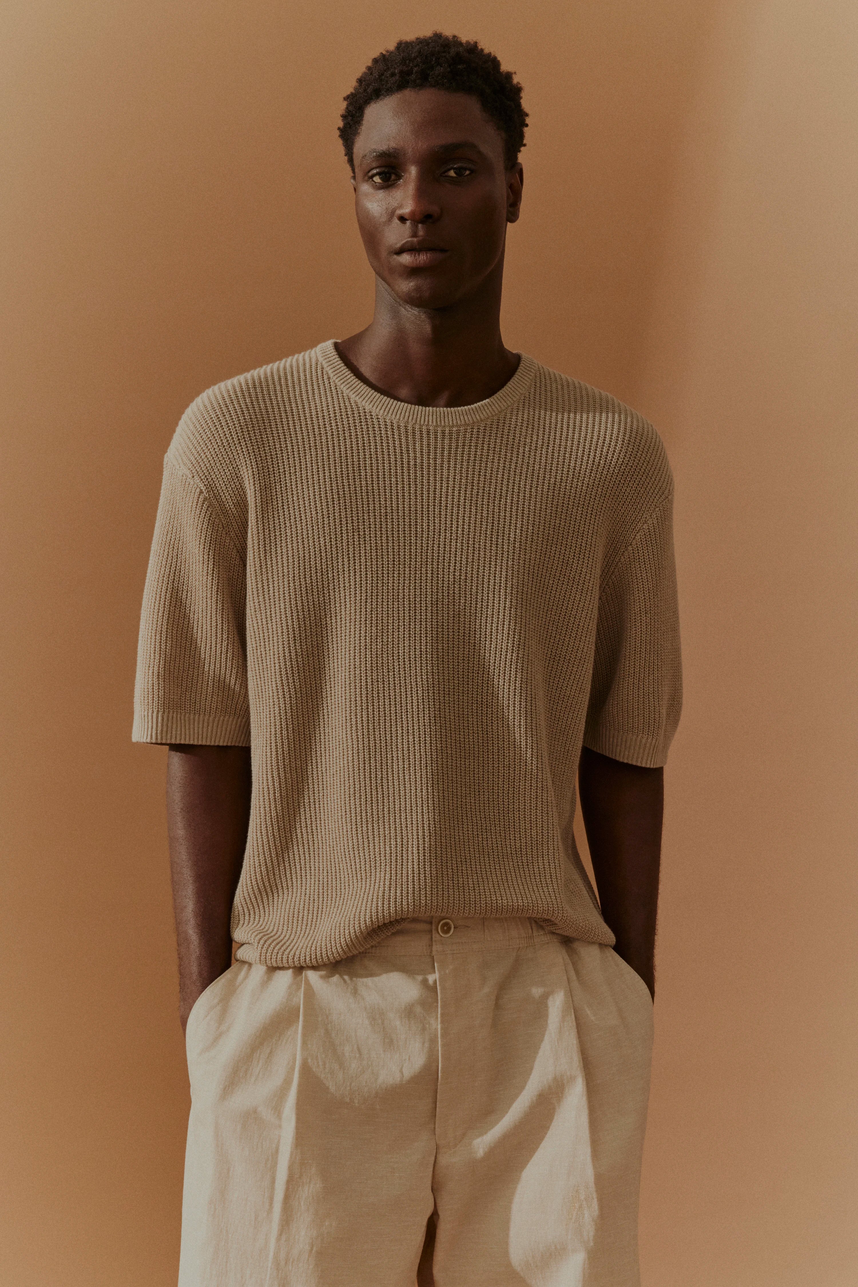 Strickshirt in markanter Strukturstrick-Optik in beige