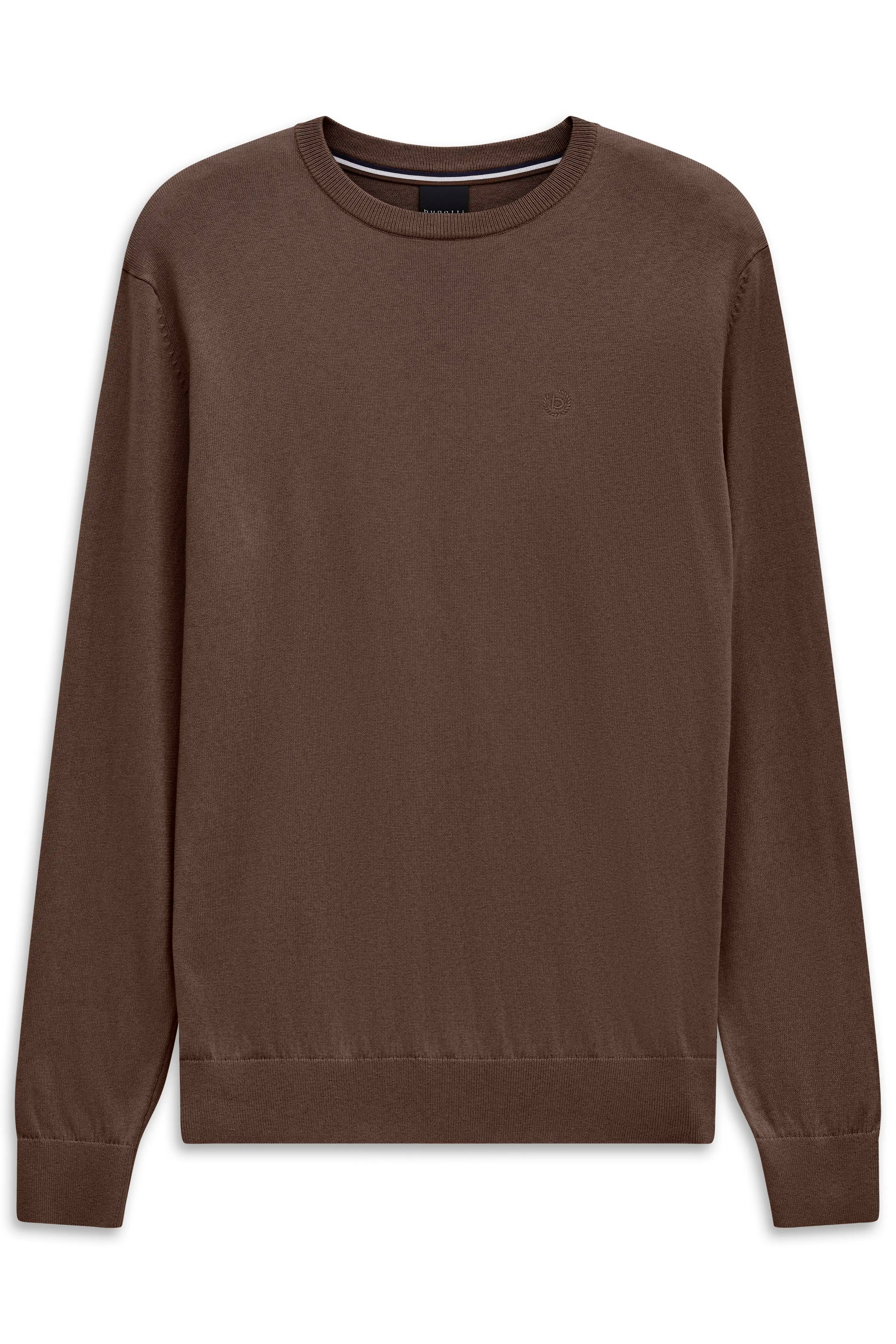 Brauner bugatti Pullover, leger Bild, klassische Passform, zeitloser Stil, ideal für entspannte Anlässe.