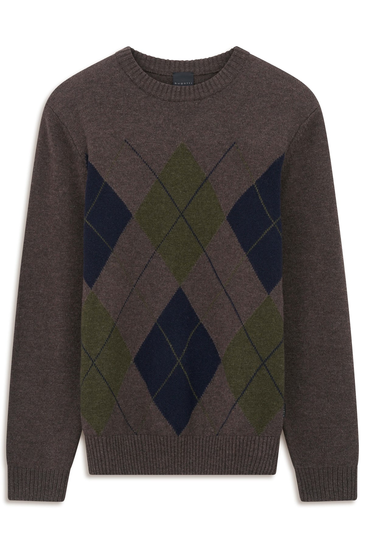 Knitted sweater in a mouliné effect in brown