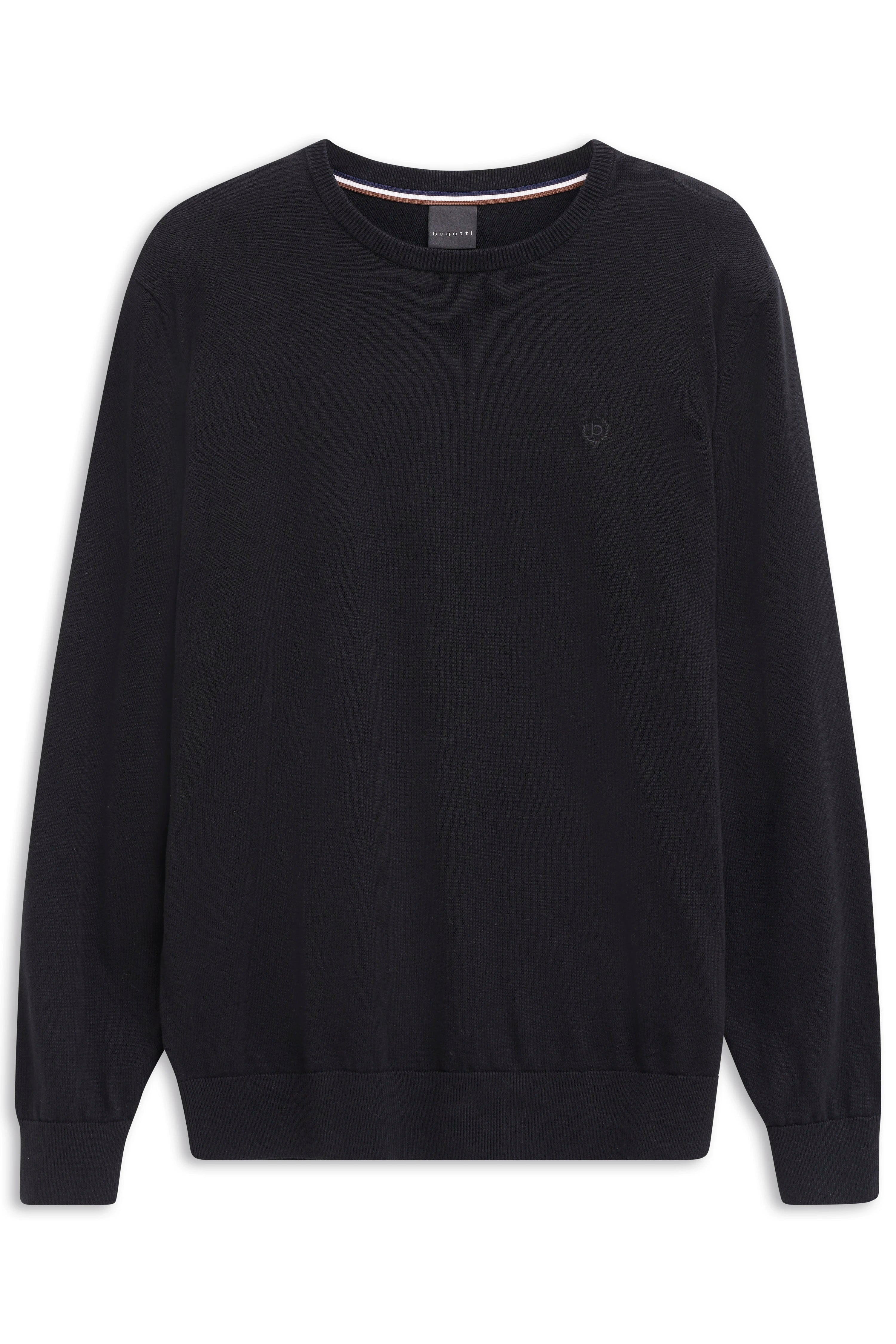 Schwarzer bugatti Pullover, klassisch und zeitlos, Büstenbild.