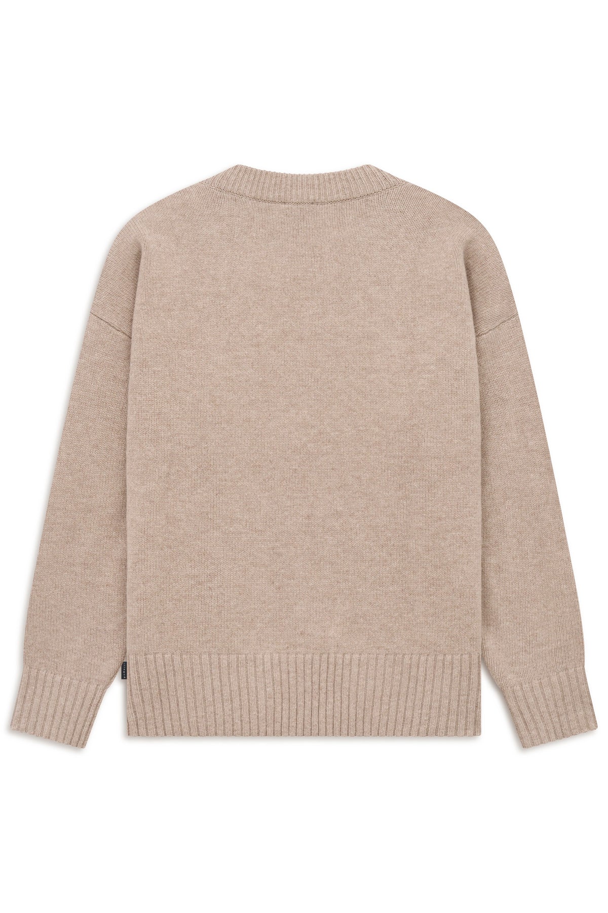 Beiger Strickpullover von bugatti, Rückansicht, leger geschnitten, zeitlose Eleganz.