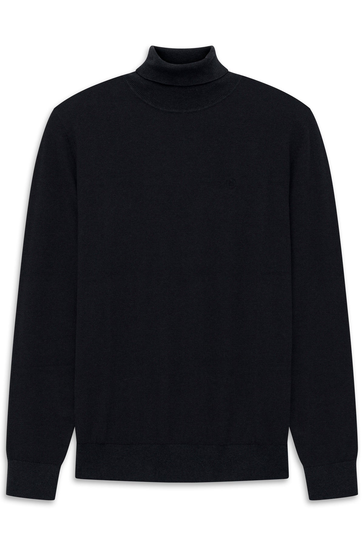 Schwarzer bugatti Rollkragenpullover, legeres Büstenbild.