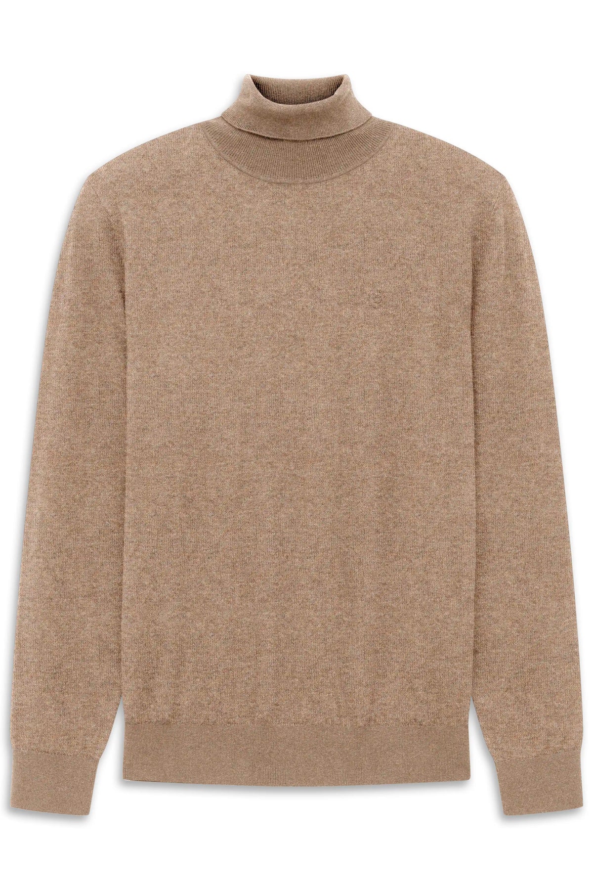 Bugatti Pullover in Beige mit Rollkragen, Büstenbild, eleganter Stil und hochwertige Materialien.