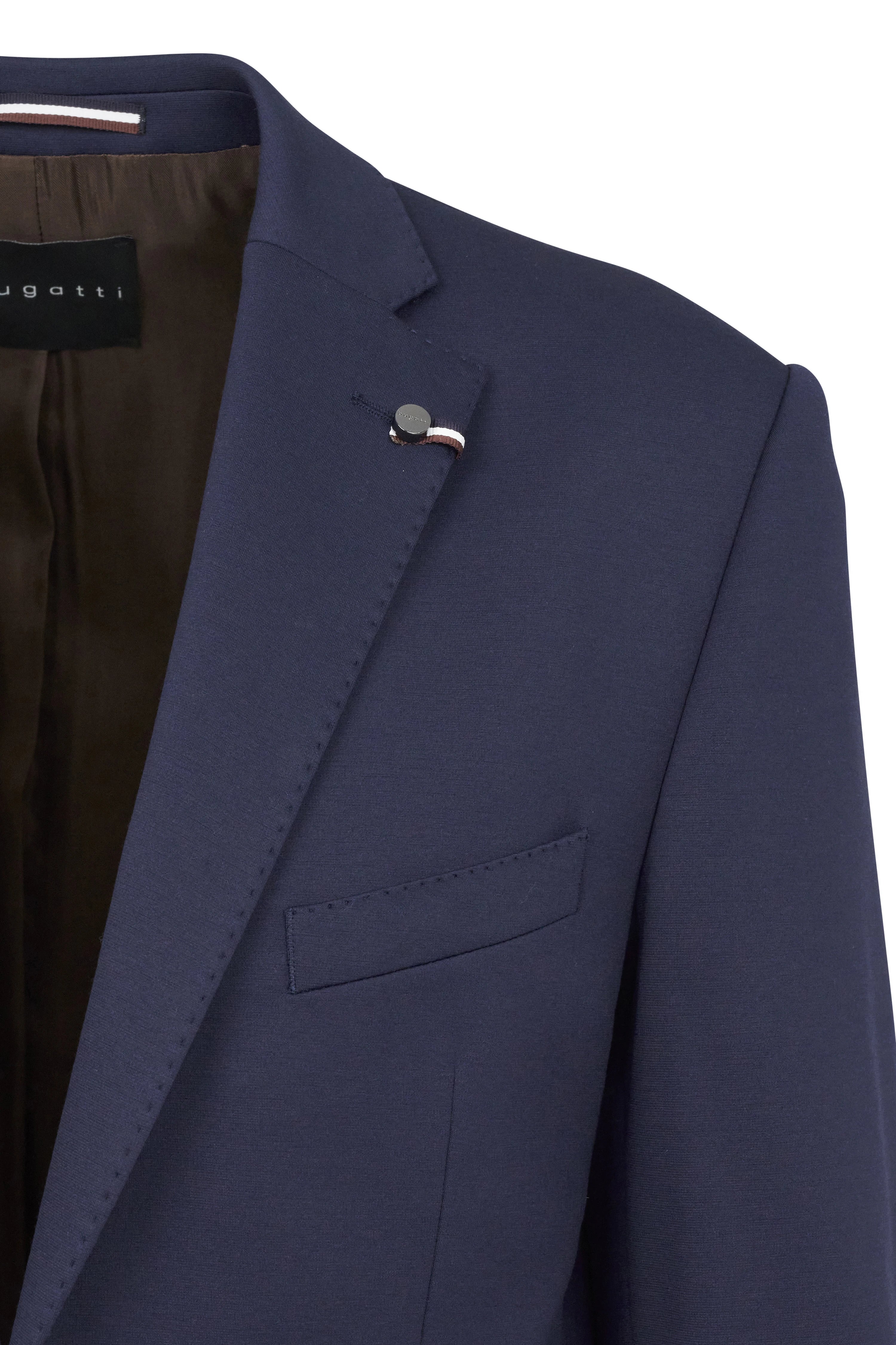 Dark blue bugatti blazer, bust view, elegant design with button detail, perfect fit.