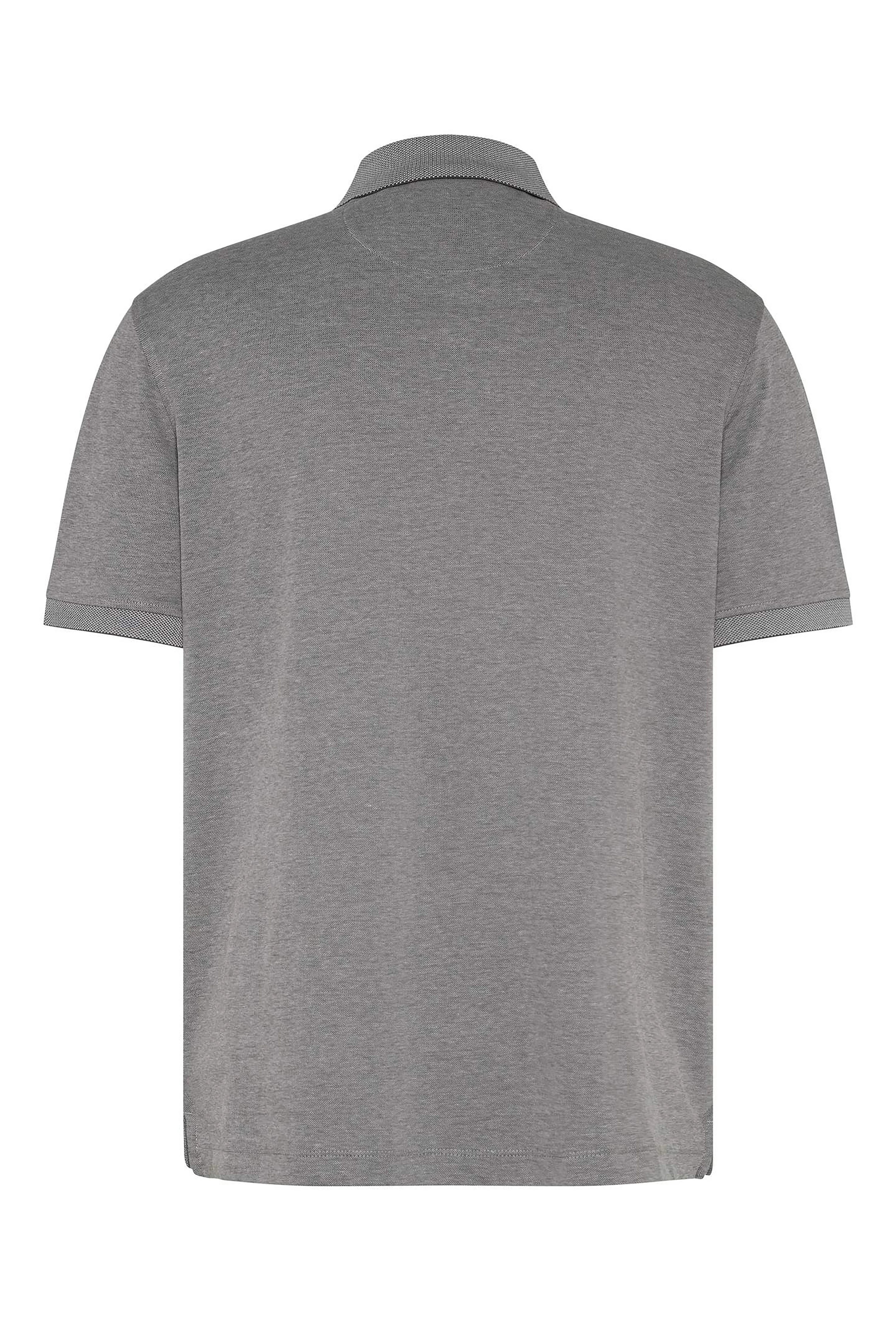 Grey bugatti polo shirt, back view, casual design, high-quality fabric.