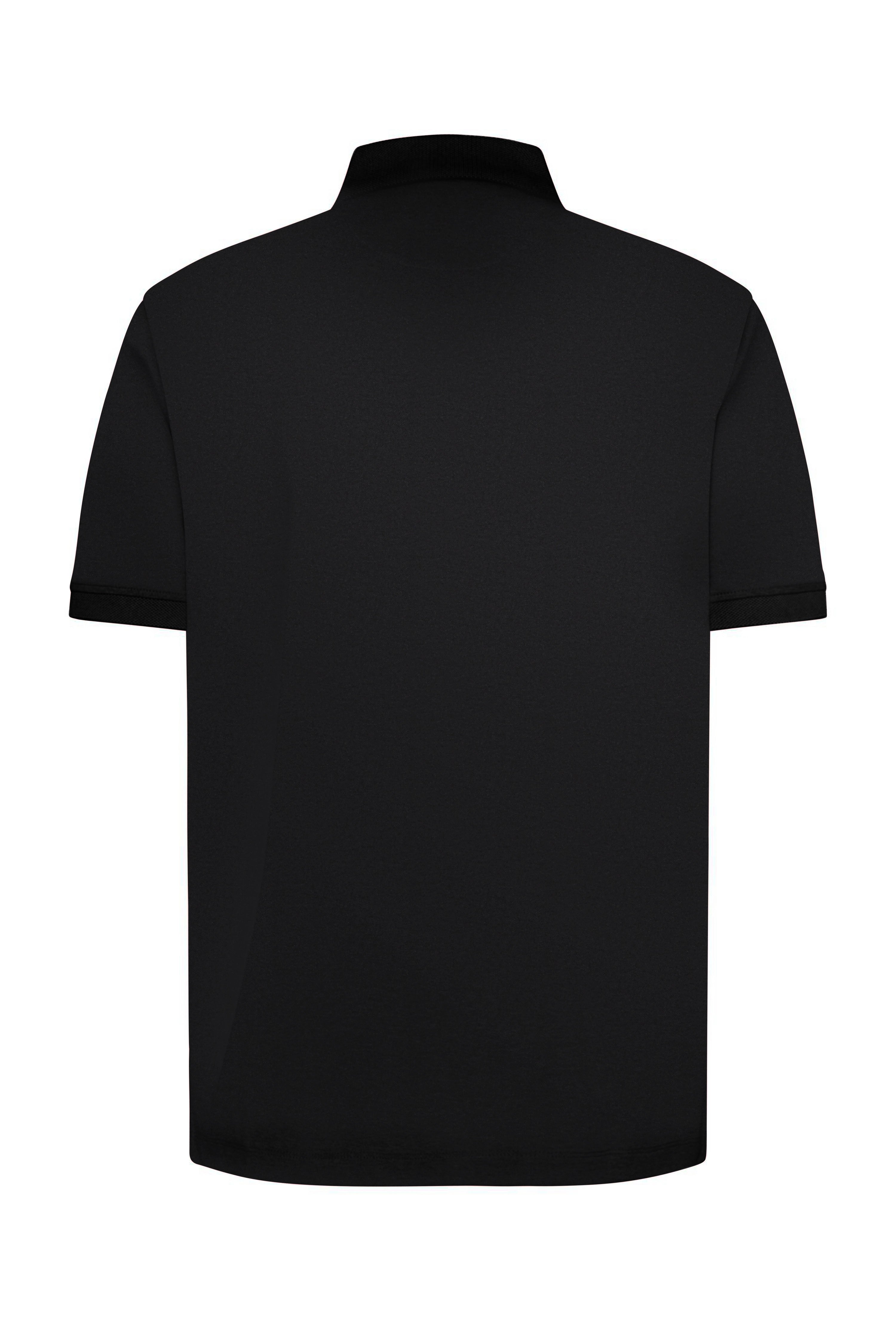 Black bugatti polo shirt, back view, casual style, timeless elegance, premium materials.