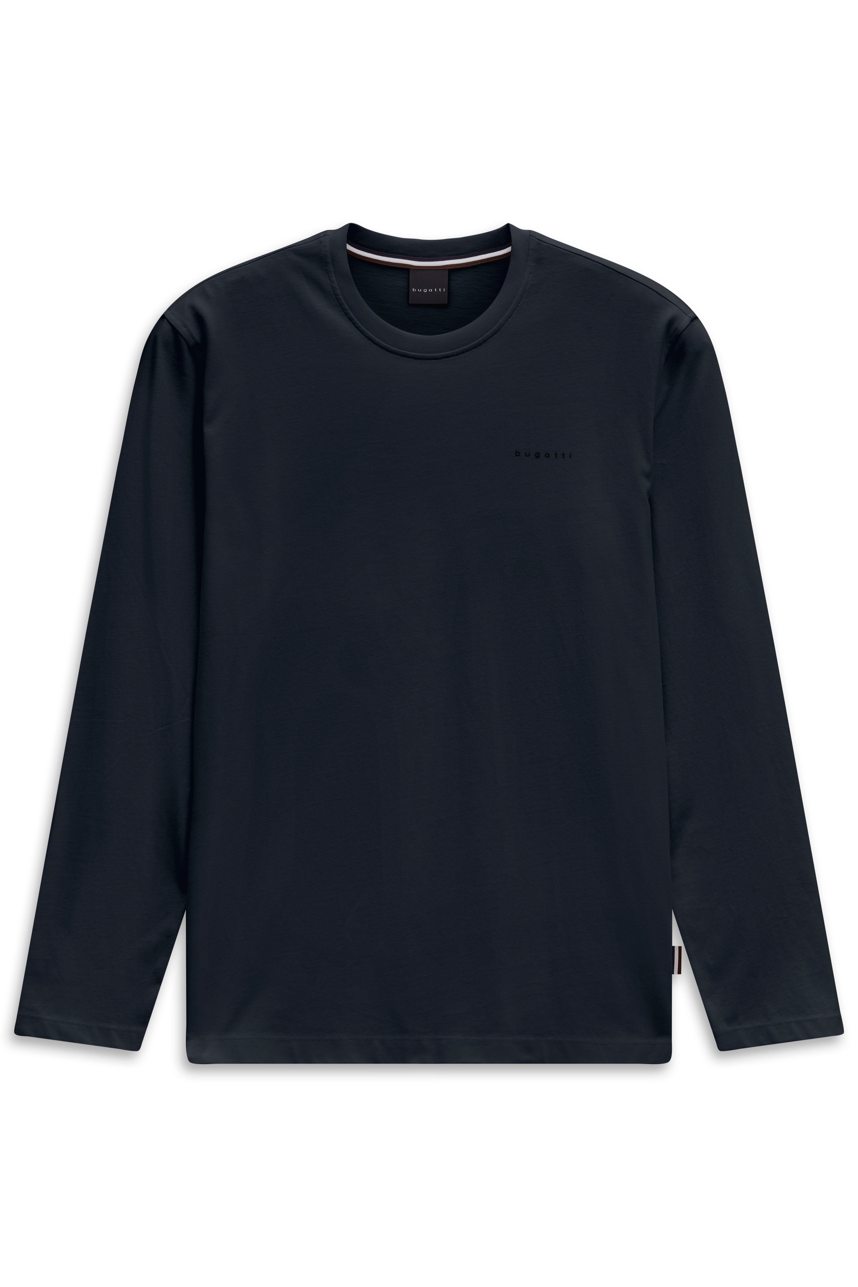Langarmshirt in Schwarz von bugatti, Büstenbild.