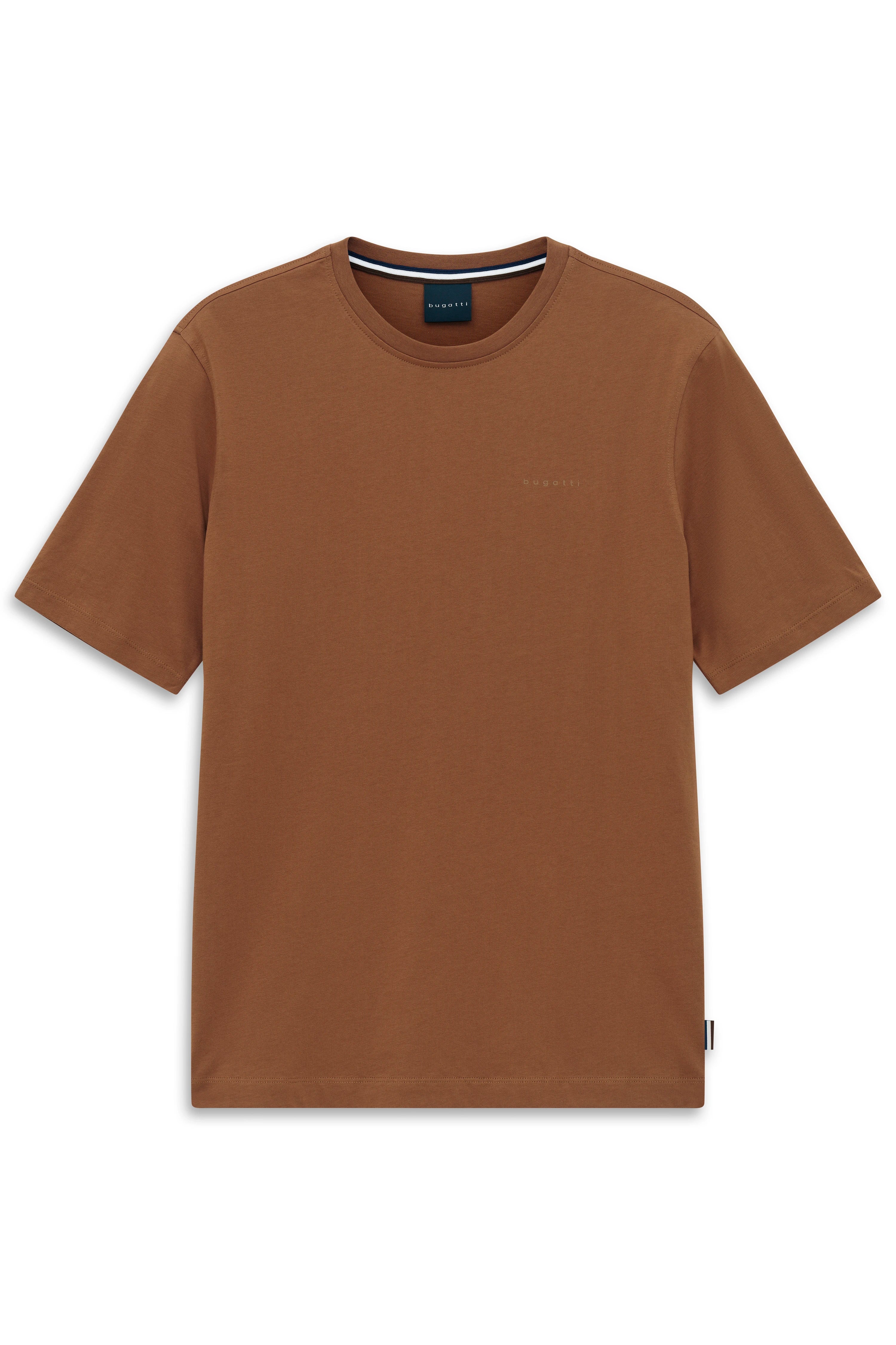 Braunes bugatti T-Shirt, schlichtes Design, Büstenbild, ideal für lässige Outfits.