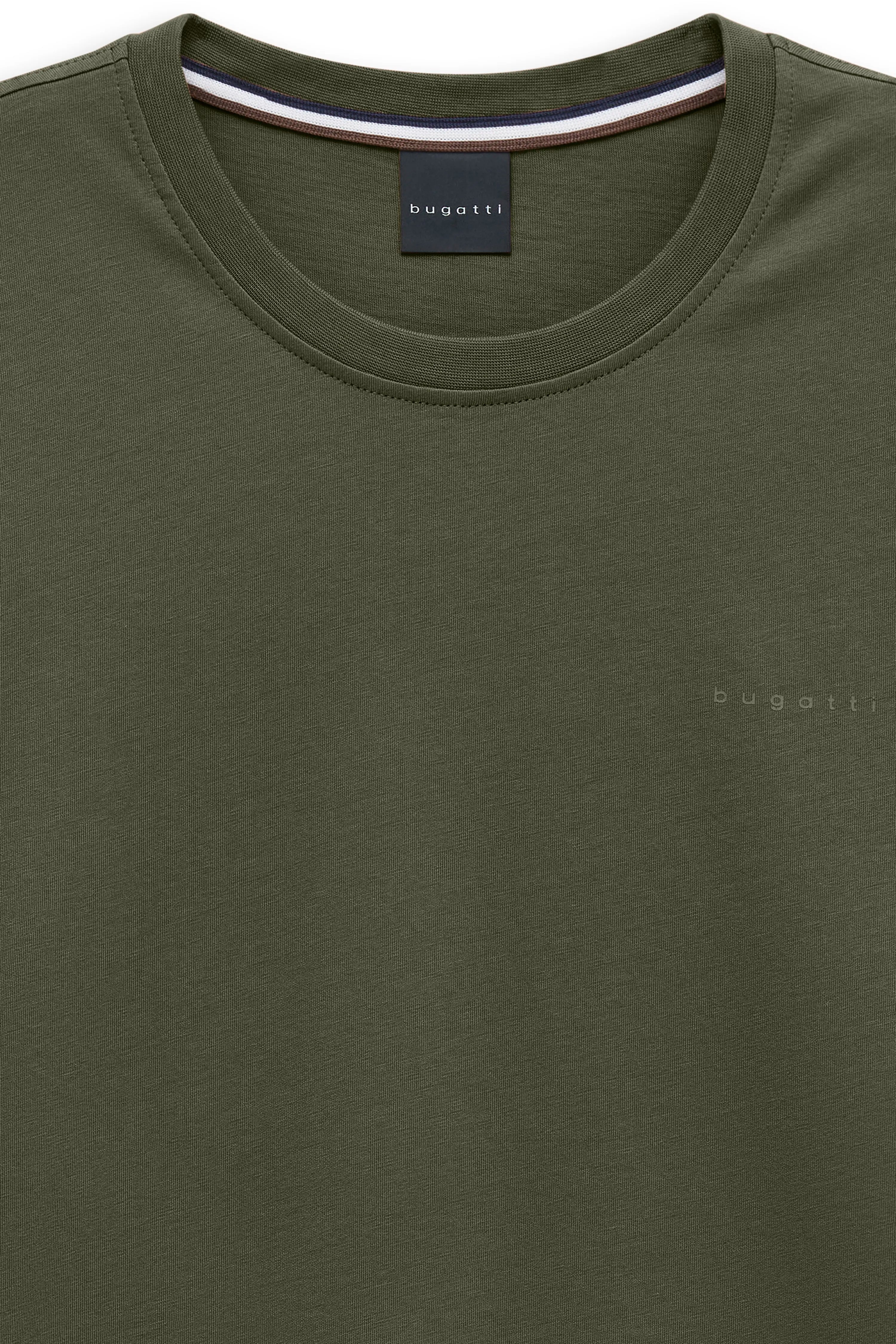 bugatti olivgrünes T-Shirt, legeres Büstenbild, schlichtes Design.
