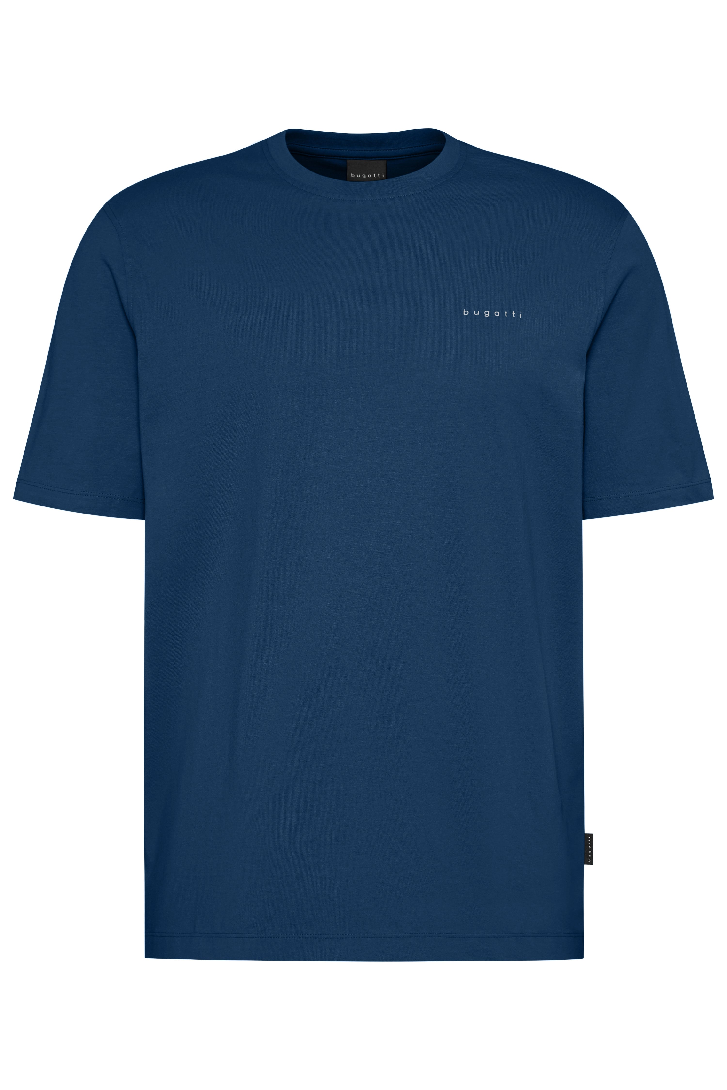 bugatti T-Shirt in Dunkelblau, Büstenbild, schlichtes Design, dezentes Logo.