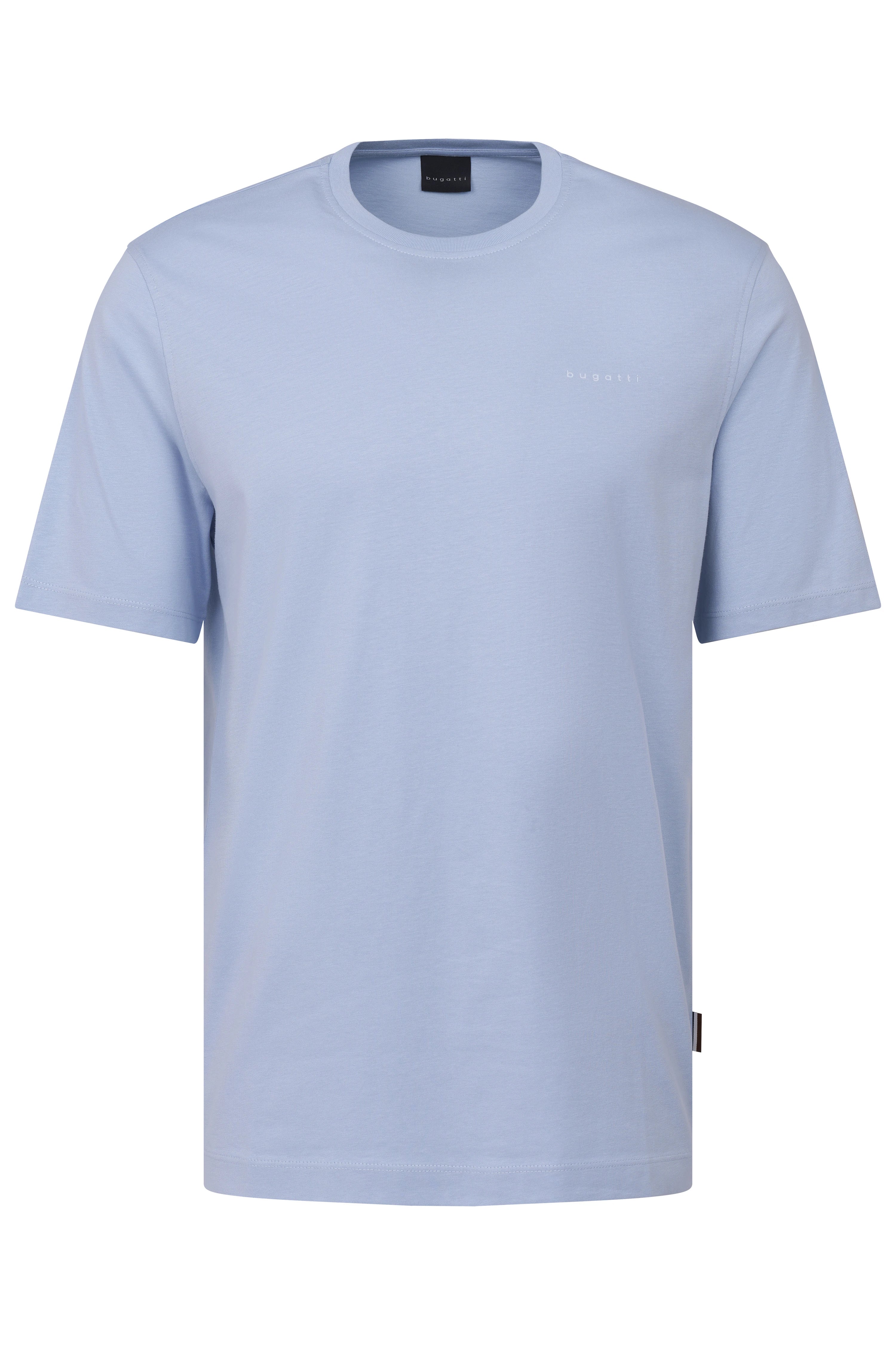 bugatti light blue T-shirt, bust image, elegant design.