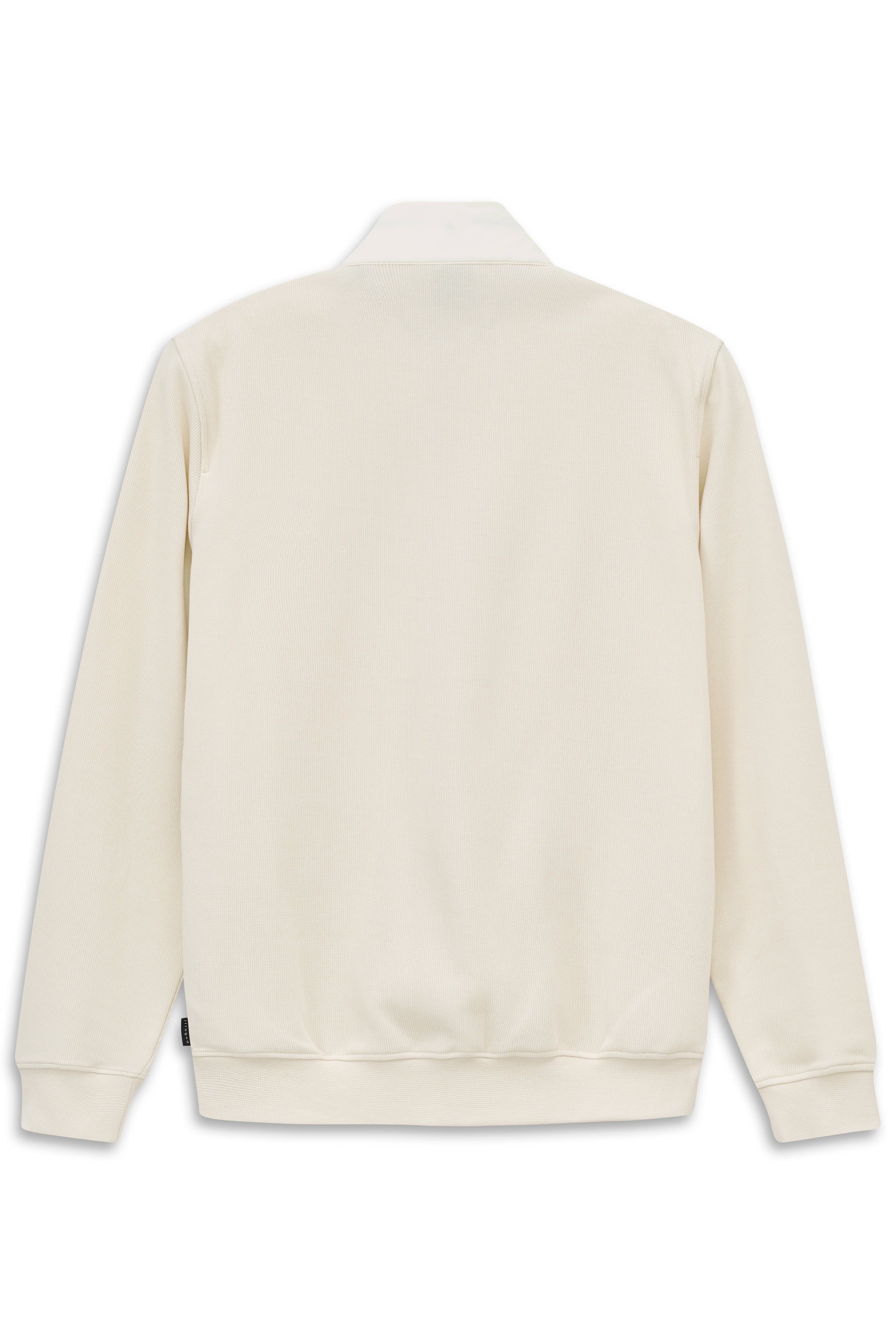 Weiße bugatti Jacke, Rückansicht, legeres Büstenbild.