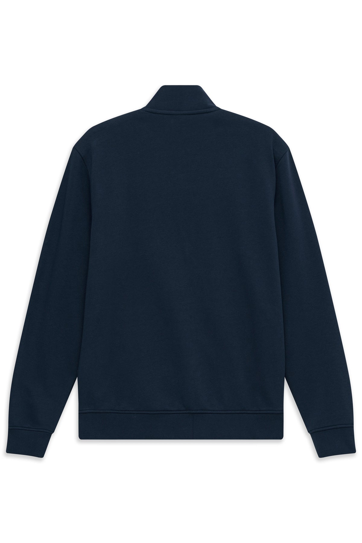 Navy blauer bugatti Pullover, Rückenansicht, legeres Design, hochwertige Verarbeitung.