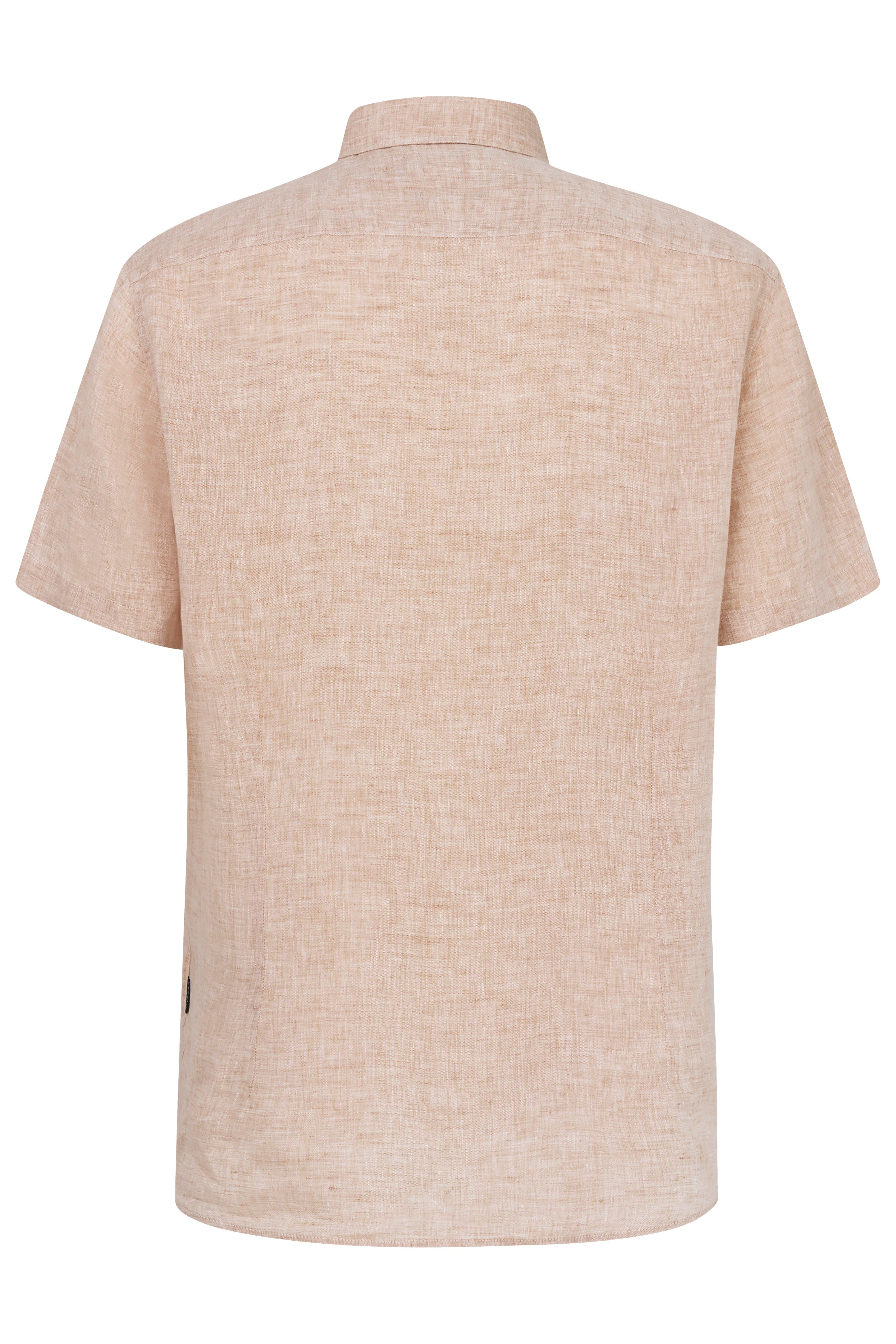 Beige kortarm overhemd van bugatti, achterkant, casual design van hoogwaardig materiaal.