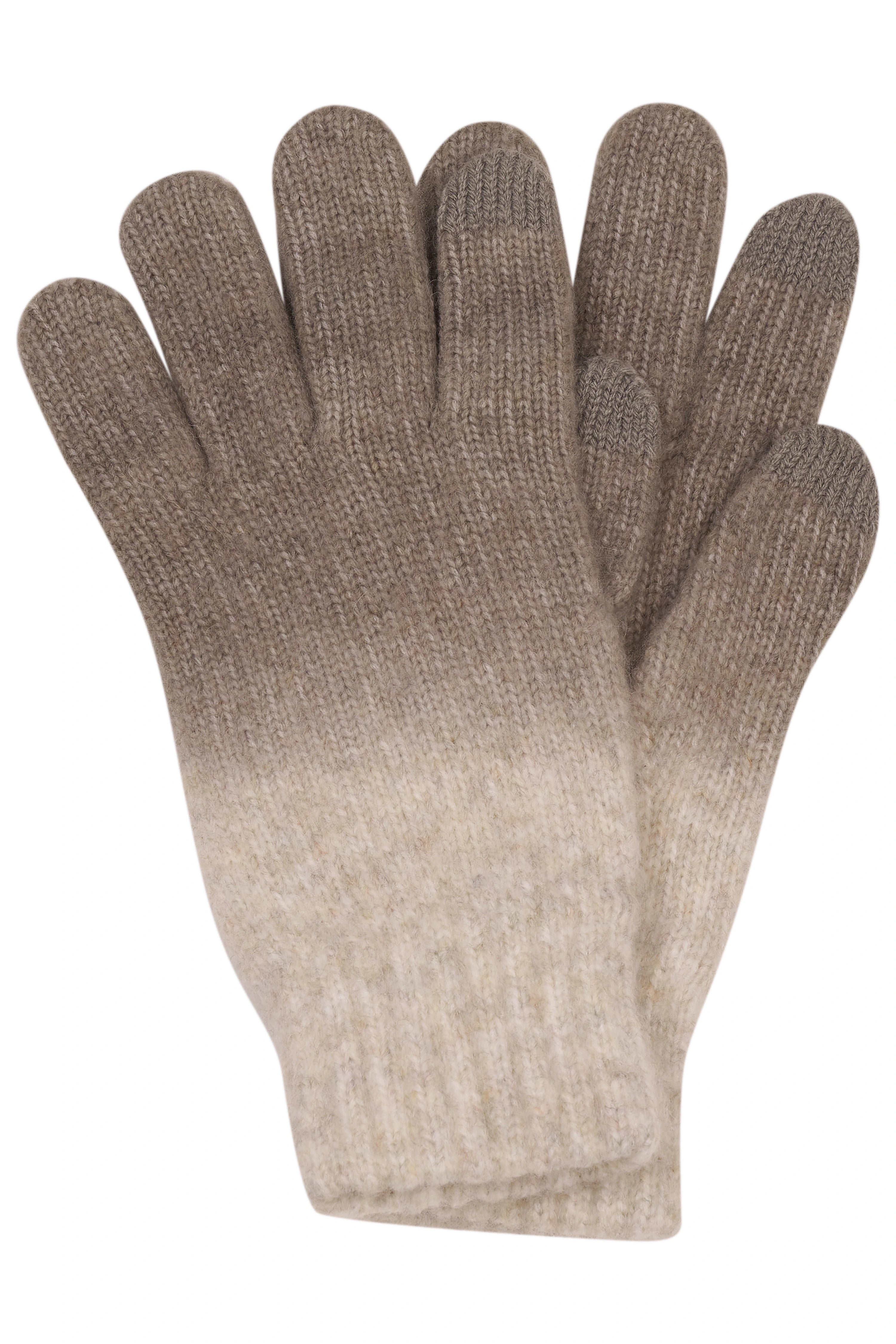 Beige Strickhandschuhe von bugatti, Büstenbild, weiches, gemütliches Design.