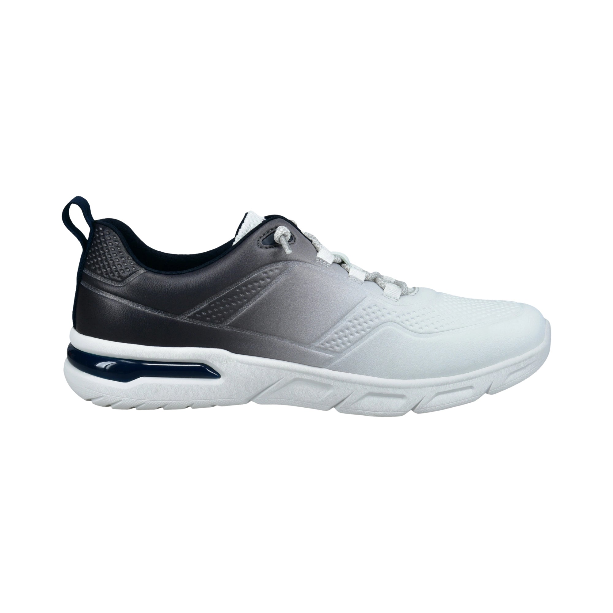 Sneaker von bugatti, sportlich-elegant, weiß-grau, Seitenansicht, bequeme Sohle, ideal für Freizeit.