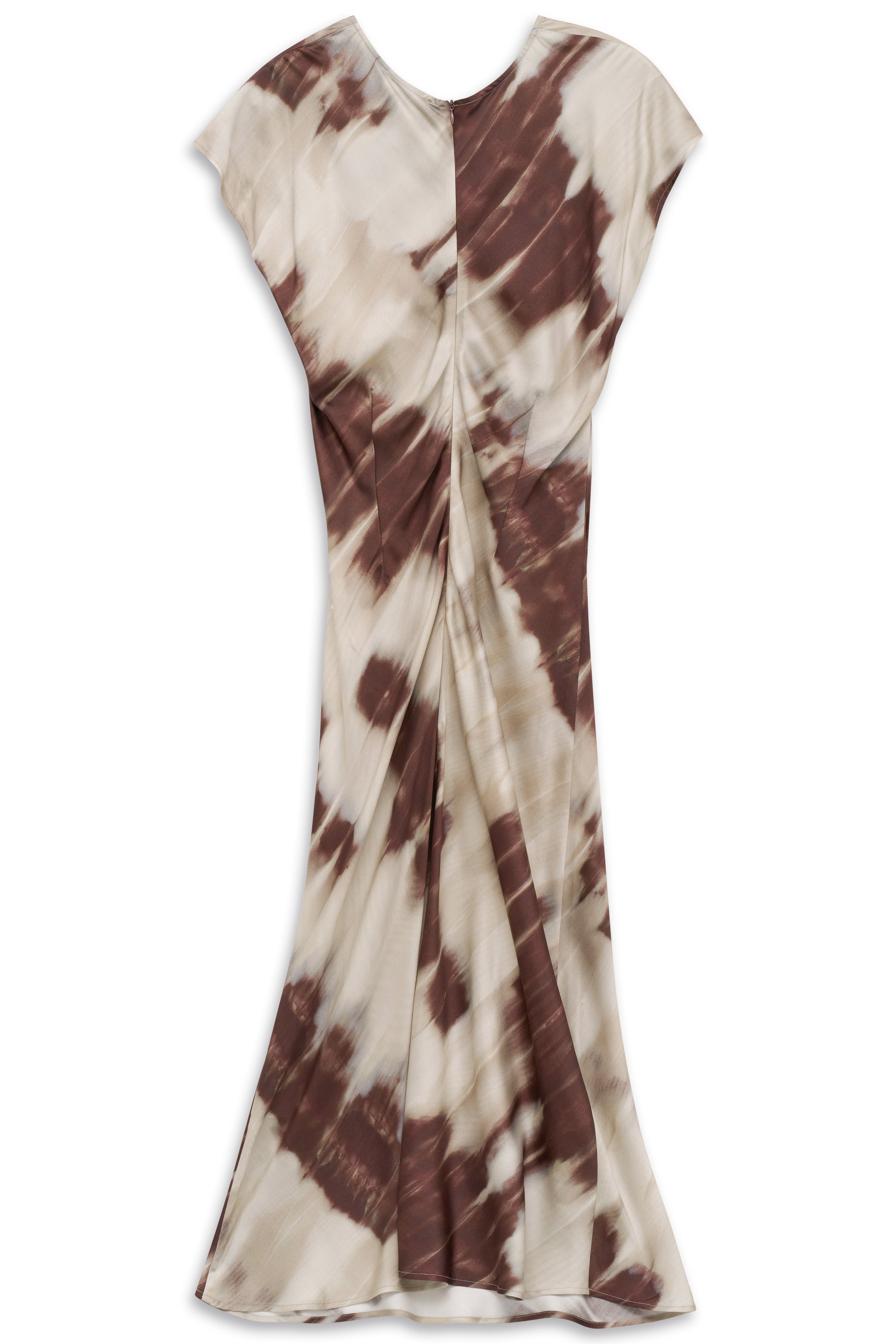 Bugatti Kleid, braun-beige, abstraktes Muster, legeres Büstenbild.