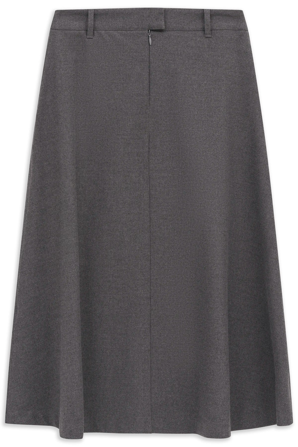 Grauer A-Linien-Rock von bugatti, eleganter Stil, Büstenbild, glattes Design.