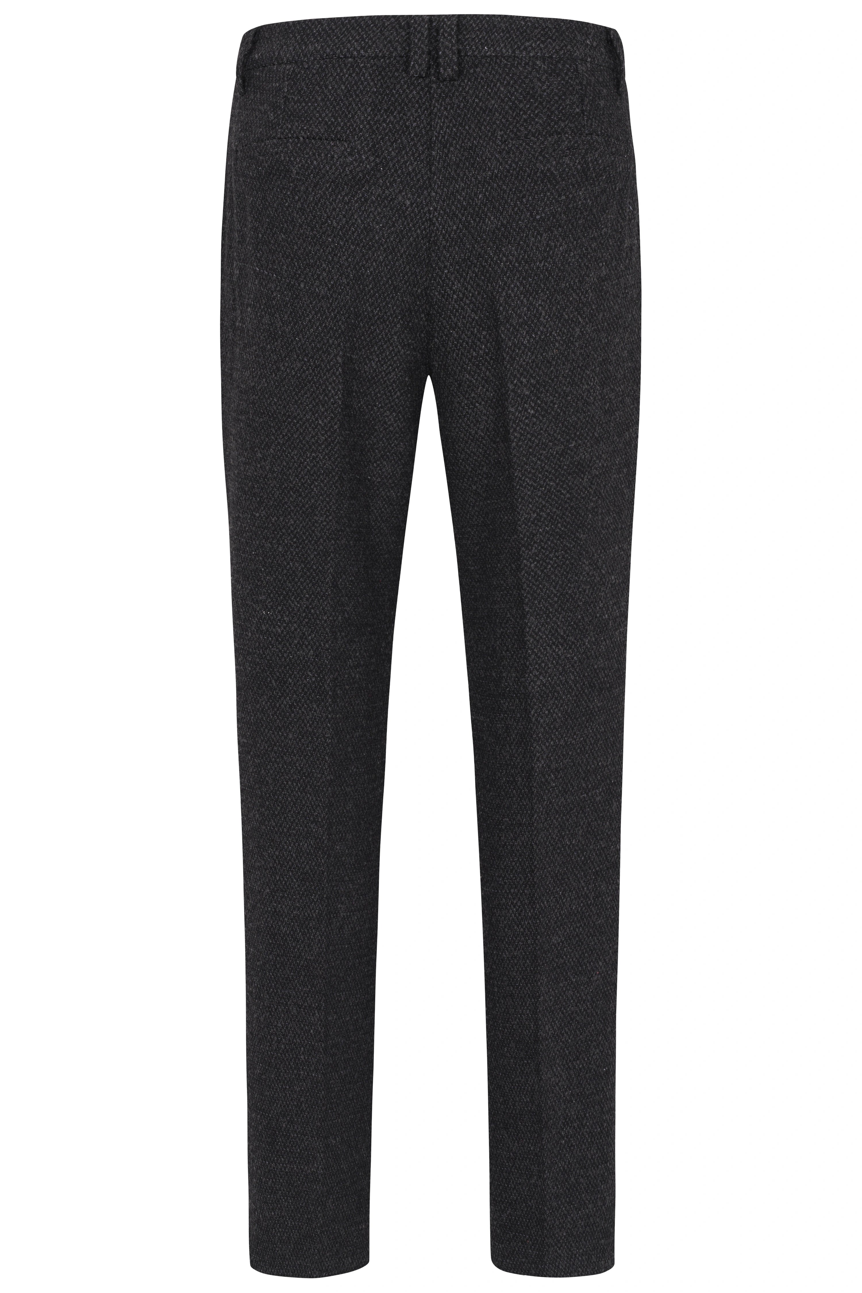 Graue bugatti Hose, Fischgrätmuster, Frontansicht, ohne Model, eleganter Stil.