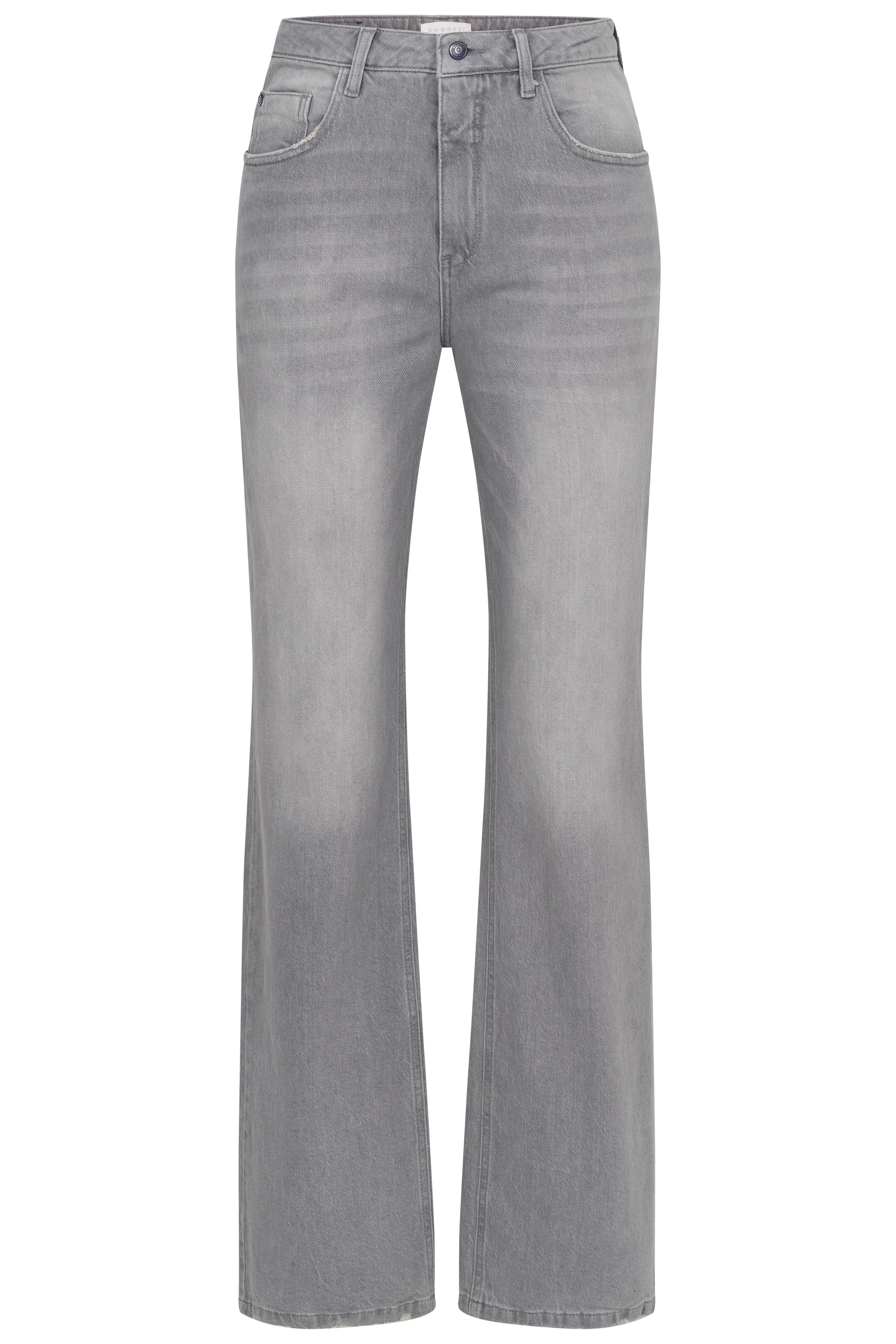 Graue bugatti Jeans, legeres Bild, gerade Passform, zeitlose Eleganz und Stil.